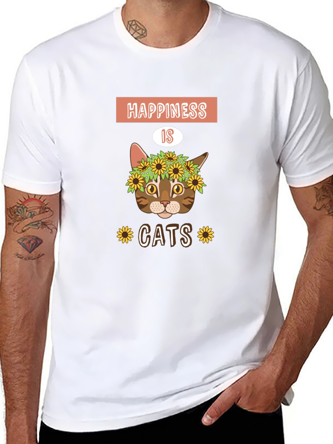 Happiness is Cats Graphic T-Shirt