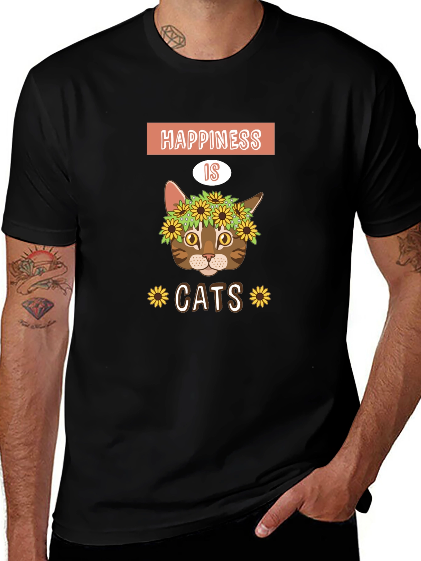 Happiness is Cats Graphic T-Shirt