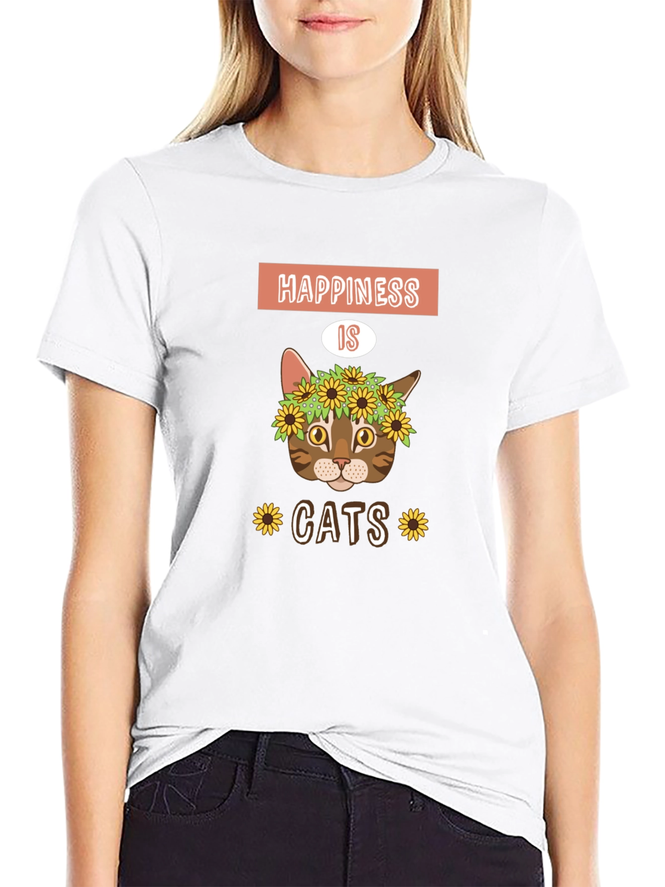 Happiness is Cats Graphic T-Shirt