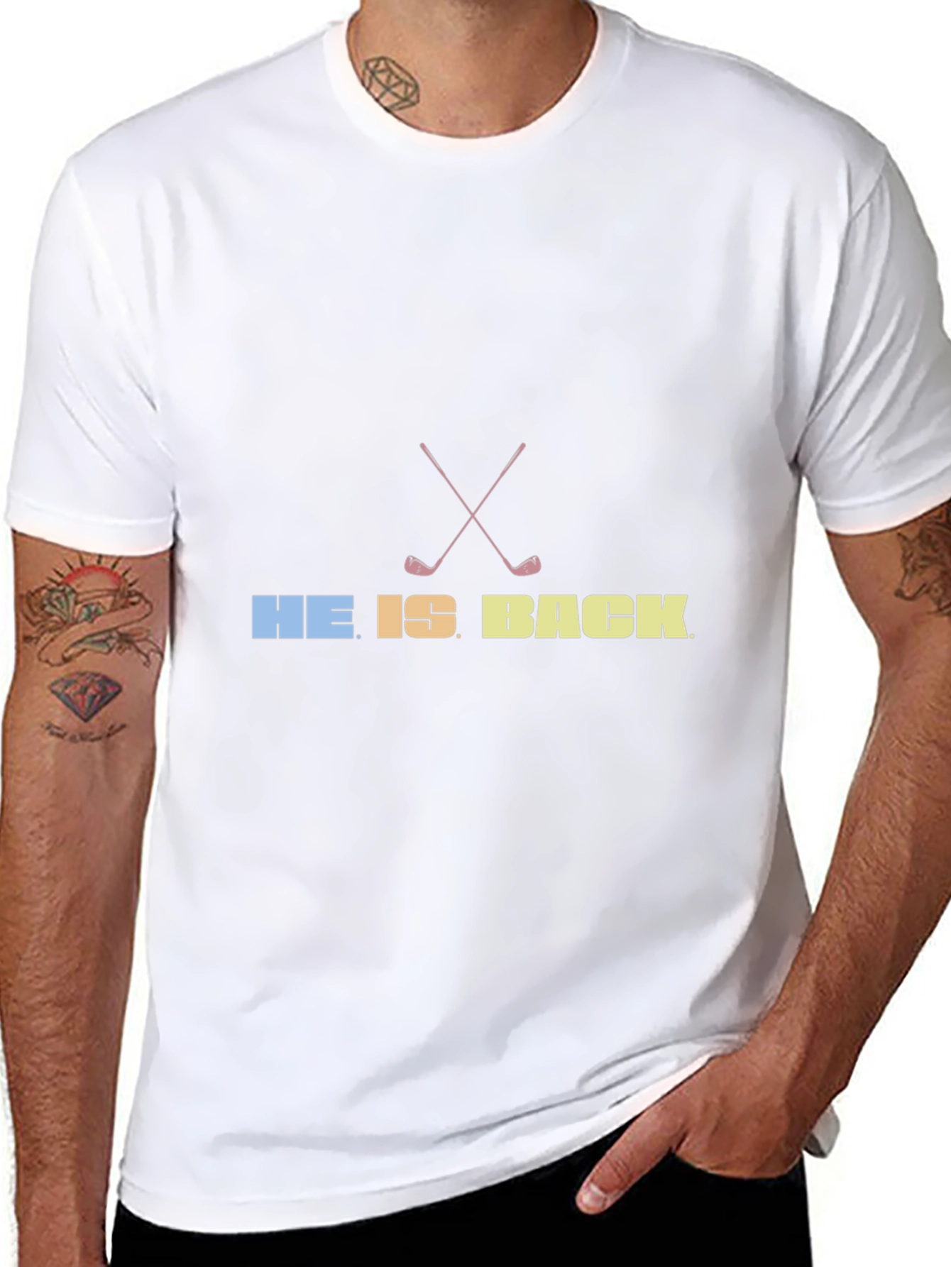 He Is Back Golf T-Shirt