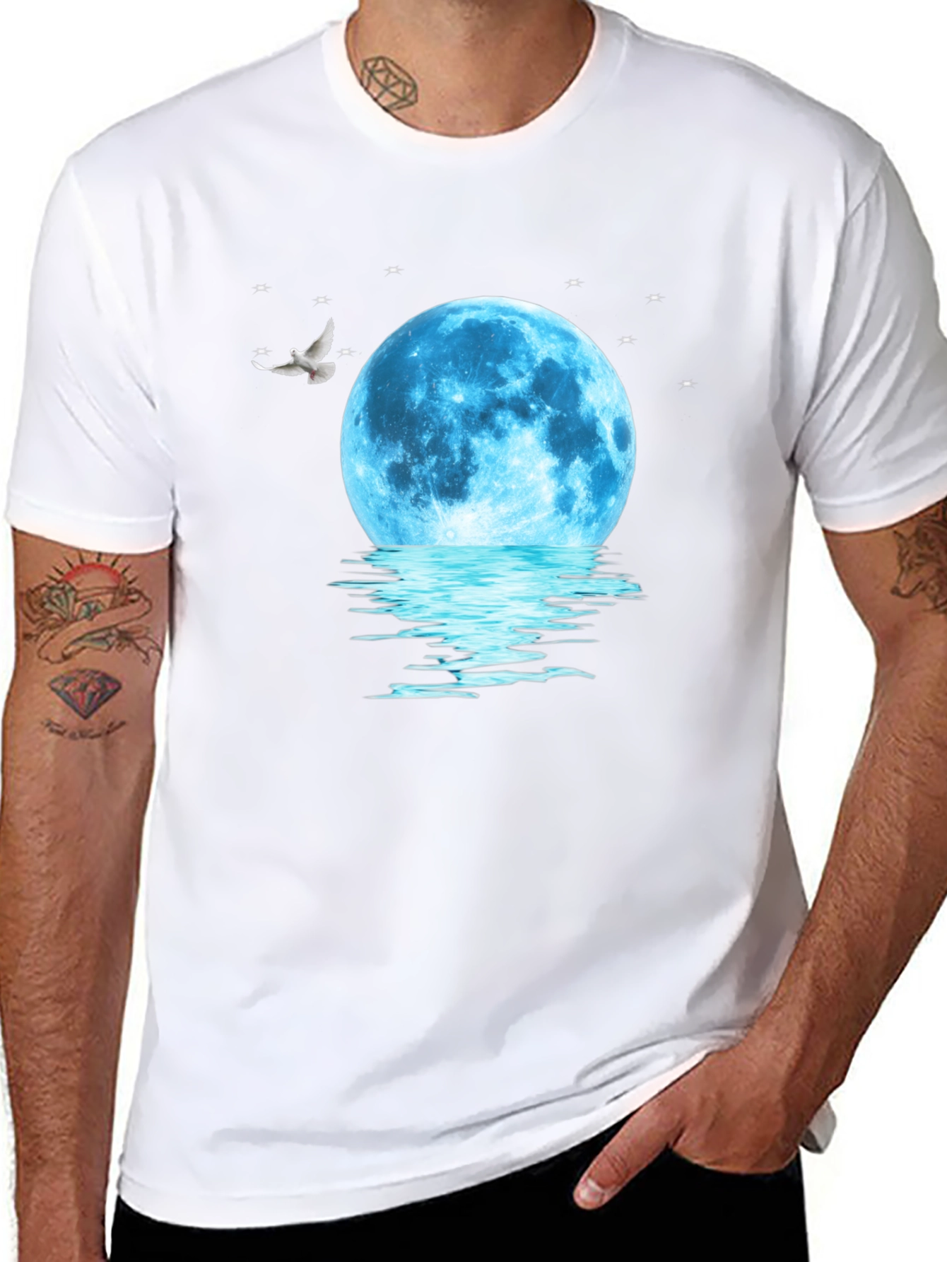 Moonlit Dreams Graphic Tee - Black Cotton Comfort
