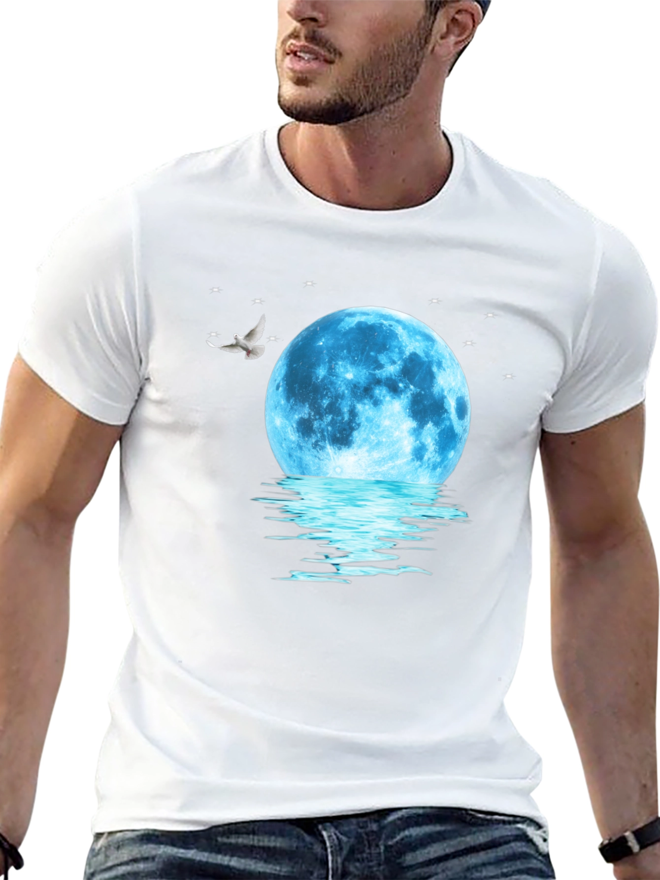 Moonlit Dreams Graphic Tee - Black Cotton Comfort