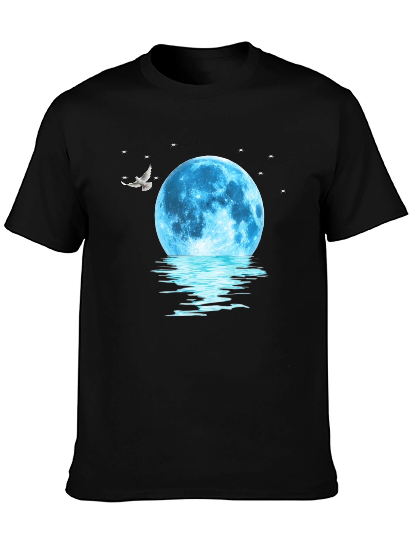 Moonlit Dreams Graphic Tee - Black Cotton Comfort