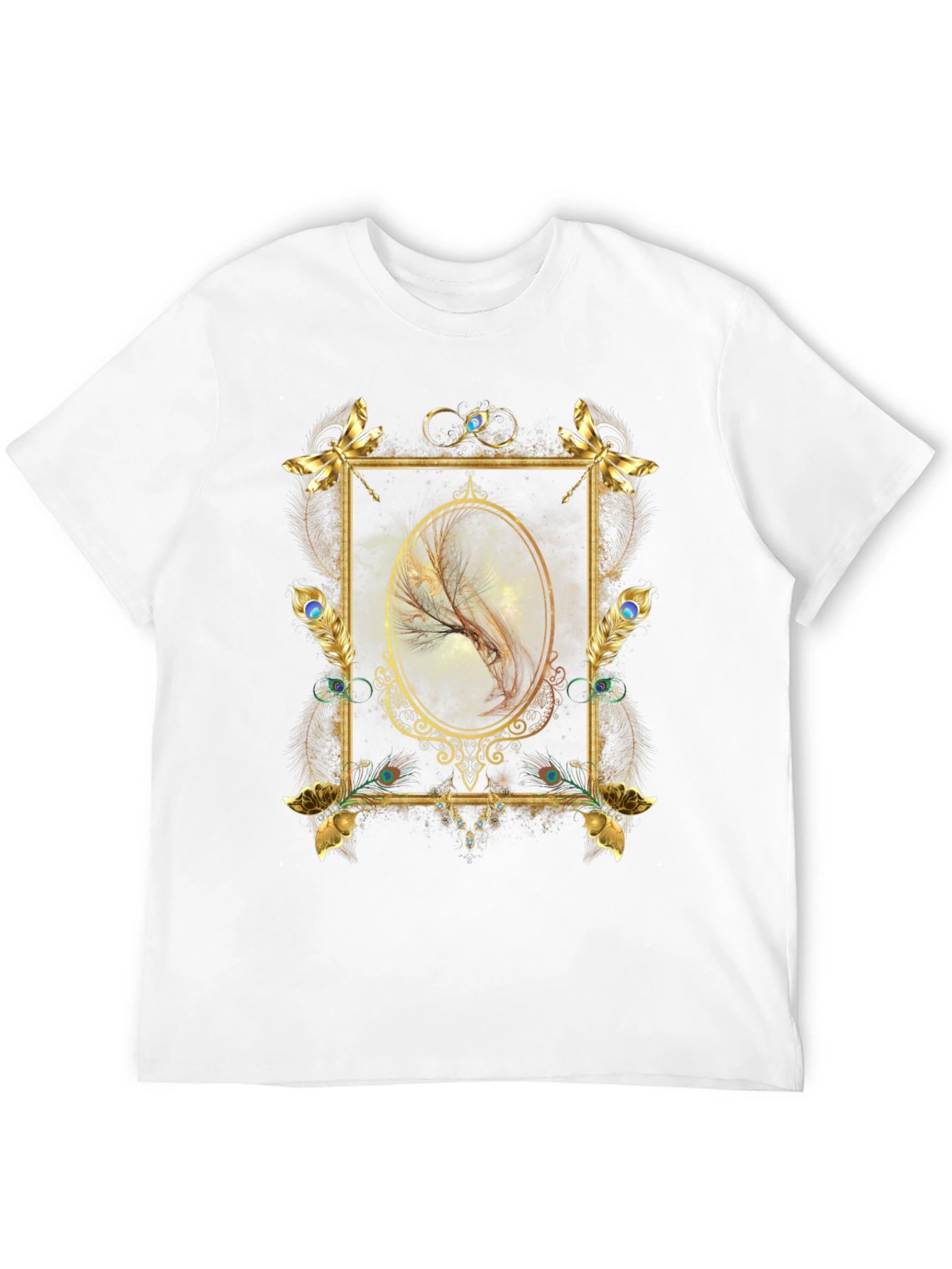 Golden Frame Feather Graphic Tee