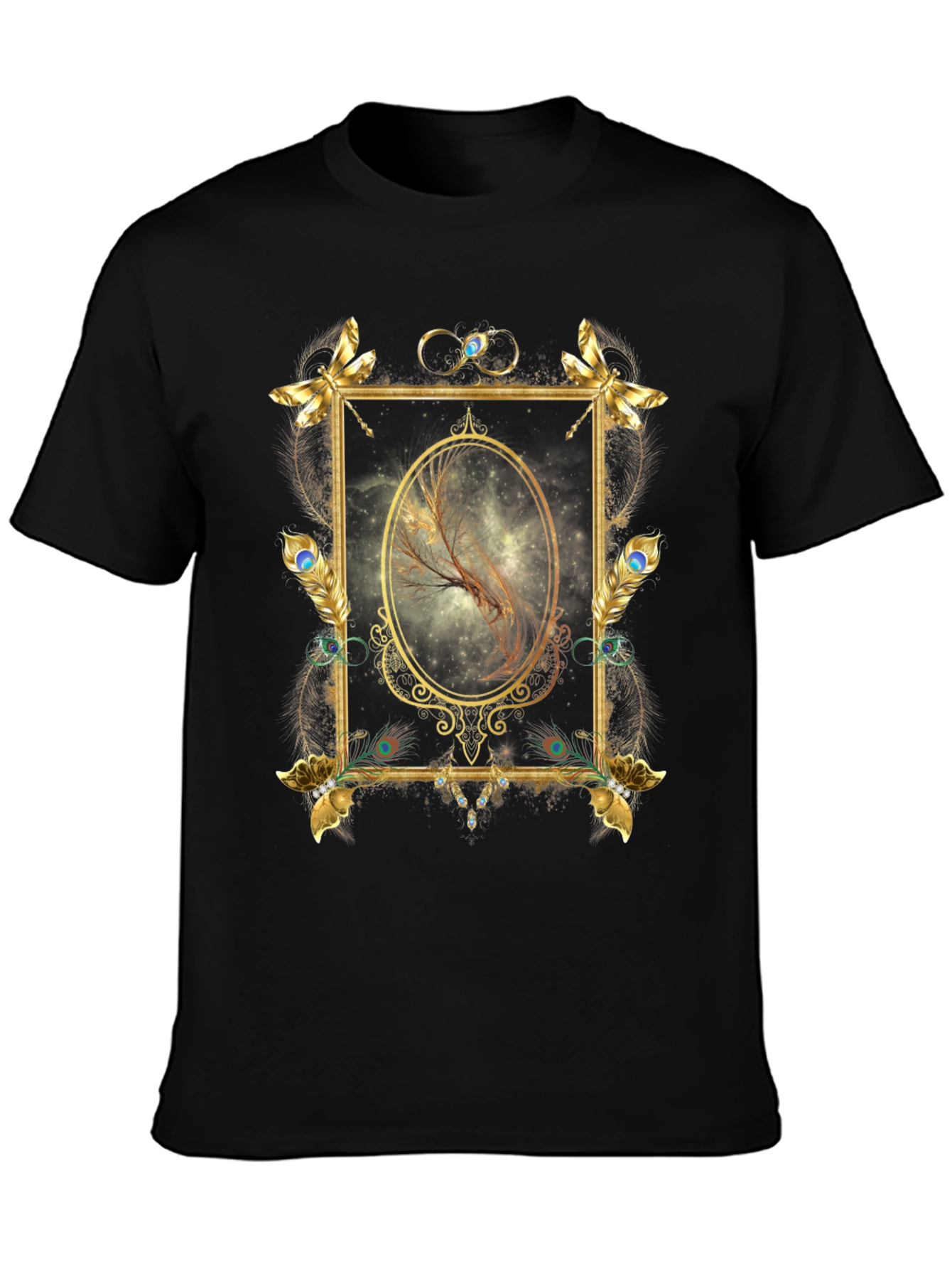 Golden Frame Feather Graphic Tee