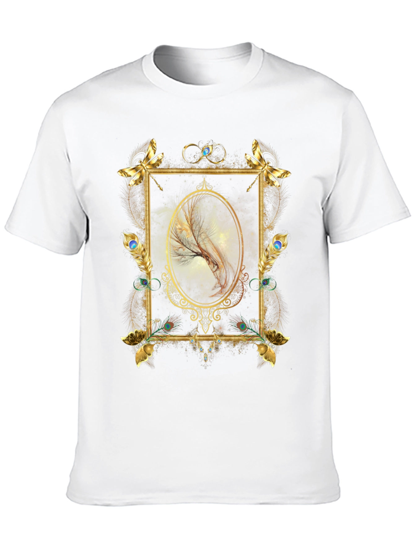 Golden Frame Feather Graphic Tee