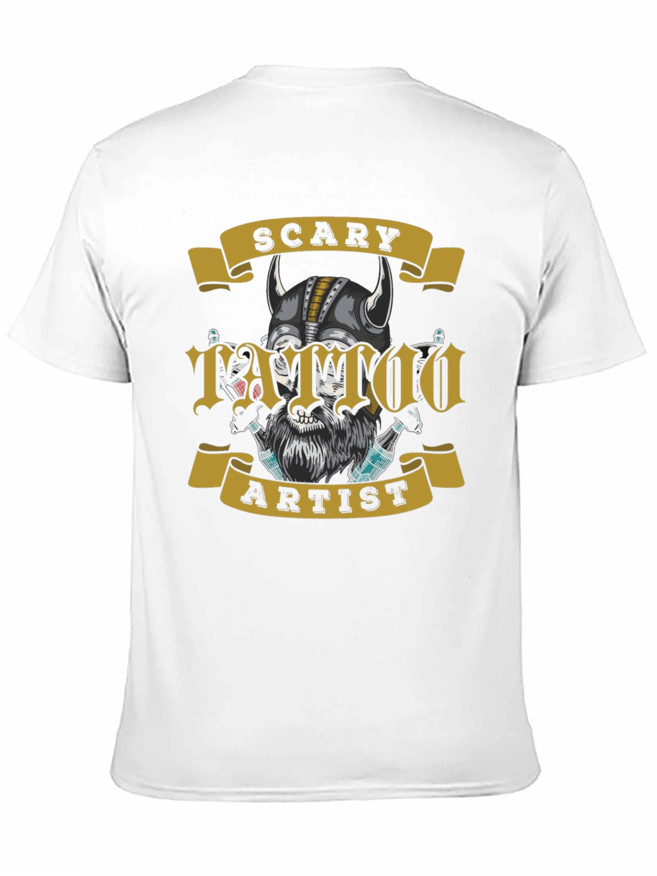 Scary Tattoo Artist Graphic Tee - Mens Black T-Shirt