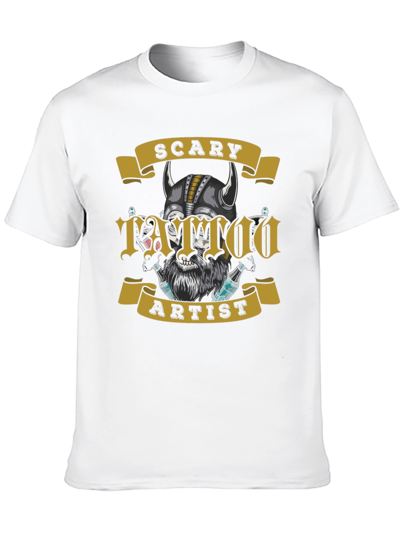 Scary Tattoo Artist Graphic Tee - Mens Black T-Shirt