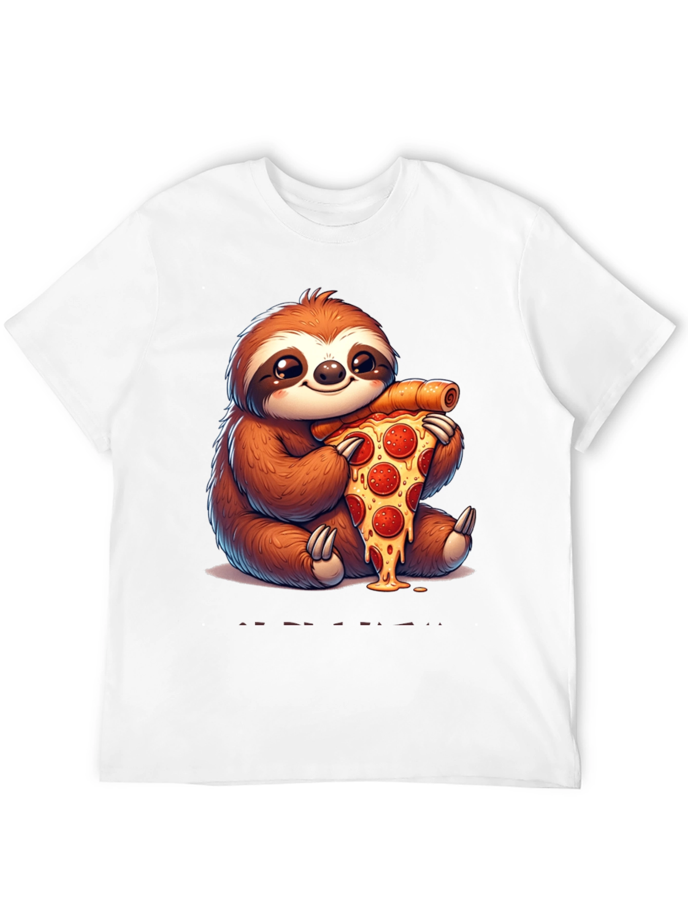 Cute Sloth Eating Pizza T-Shirt - Funny Animal Tee