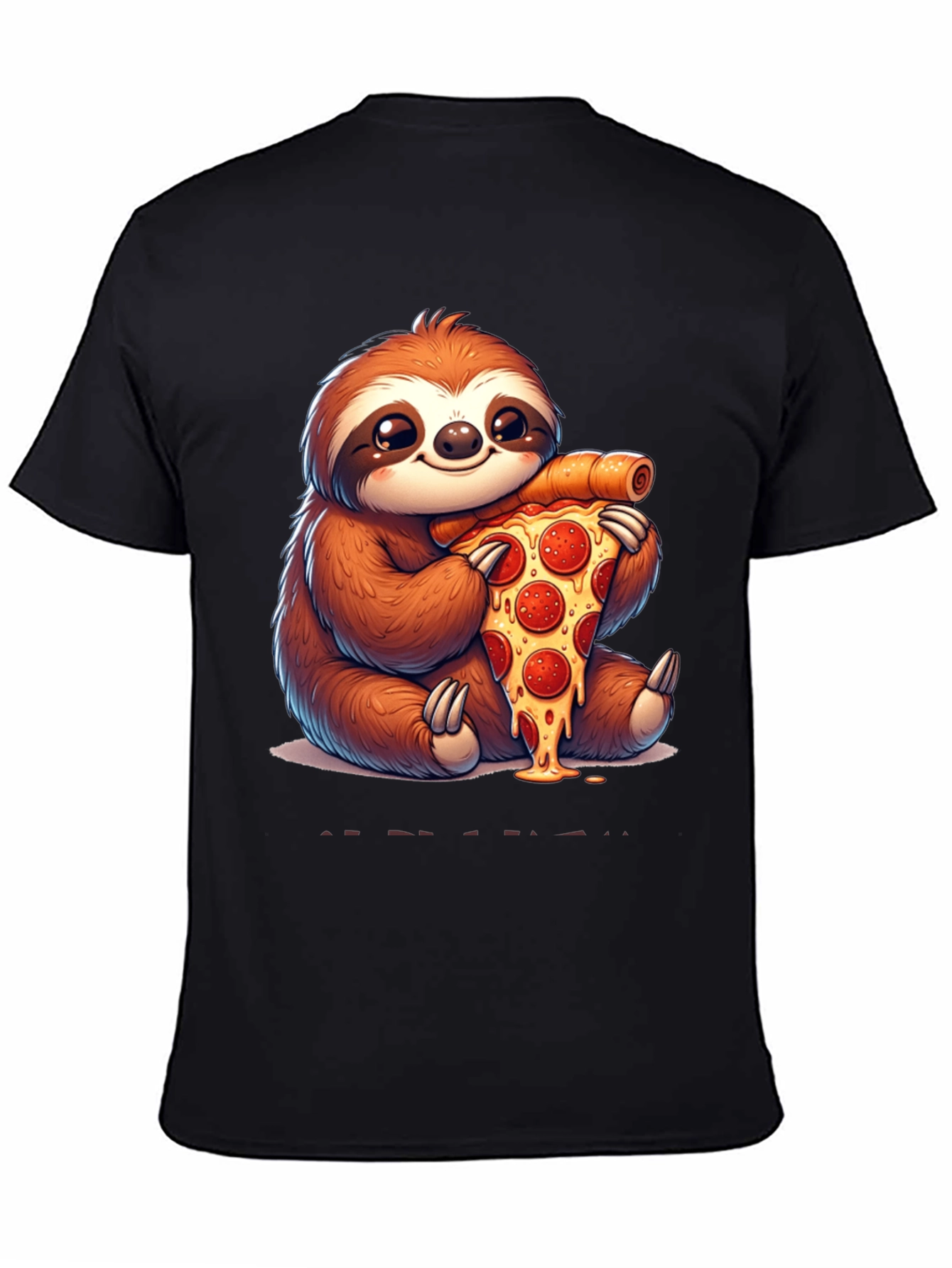 Cute Sloth Eating Pizza T-Shirt - Funny Animal Tee