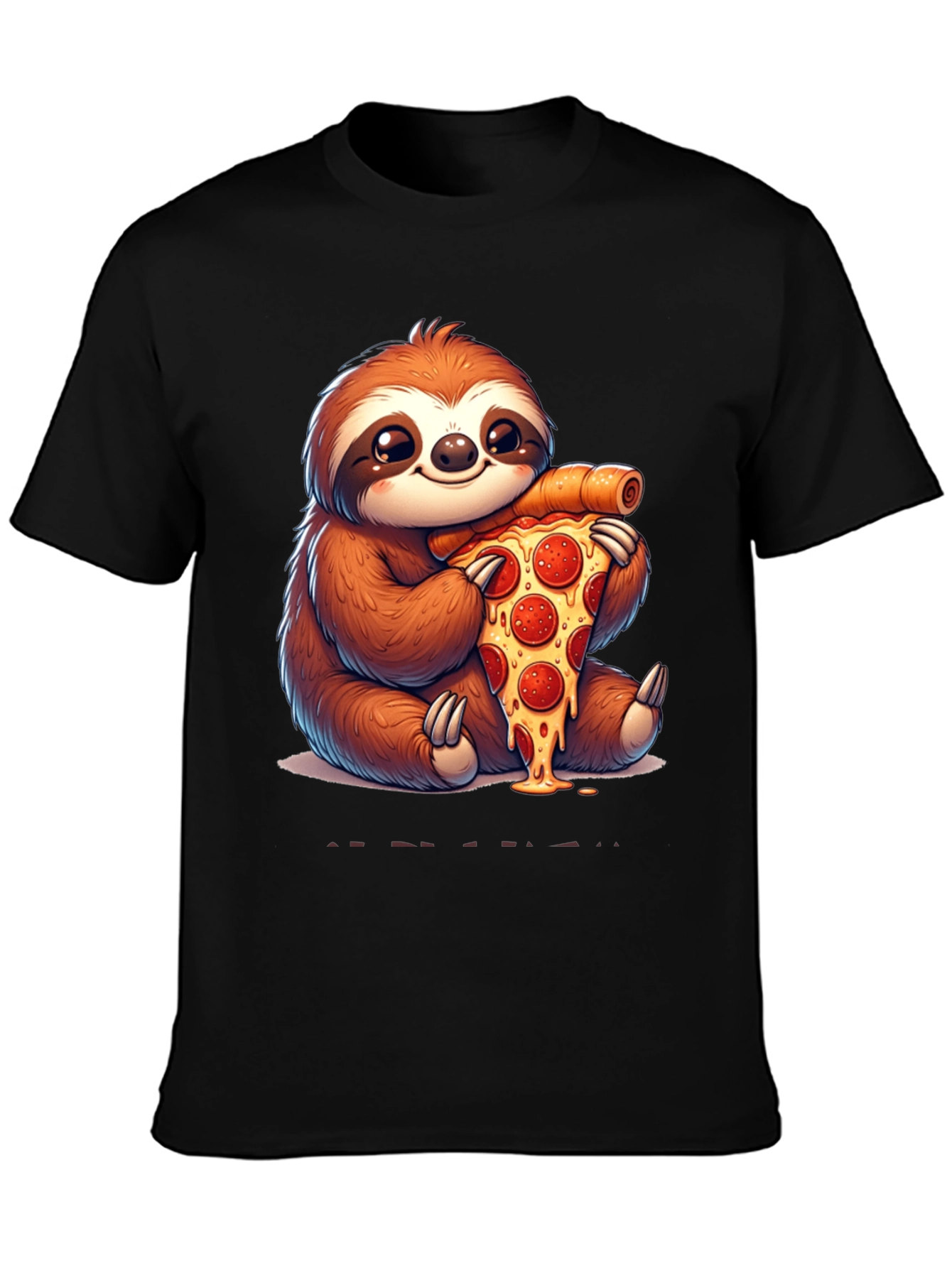 Cute Sloth Eating Pizza T-Shirt - Funny Animal Tee
