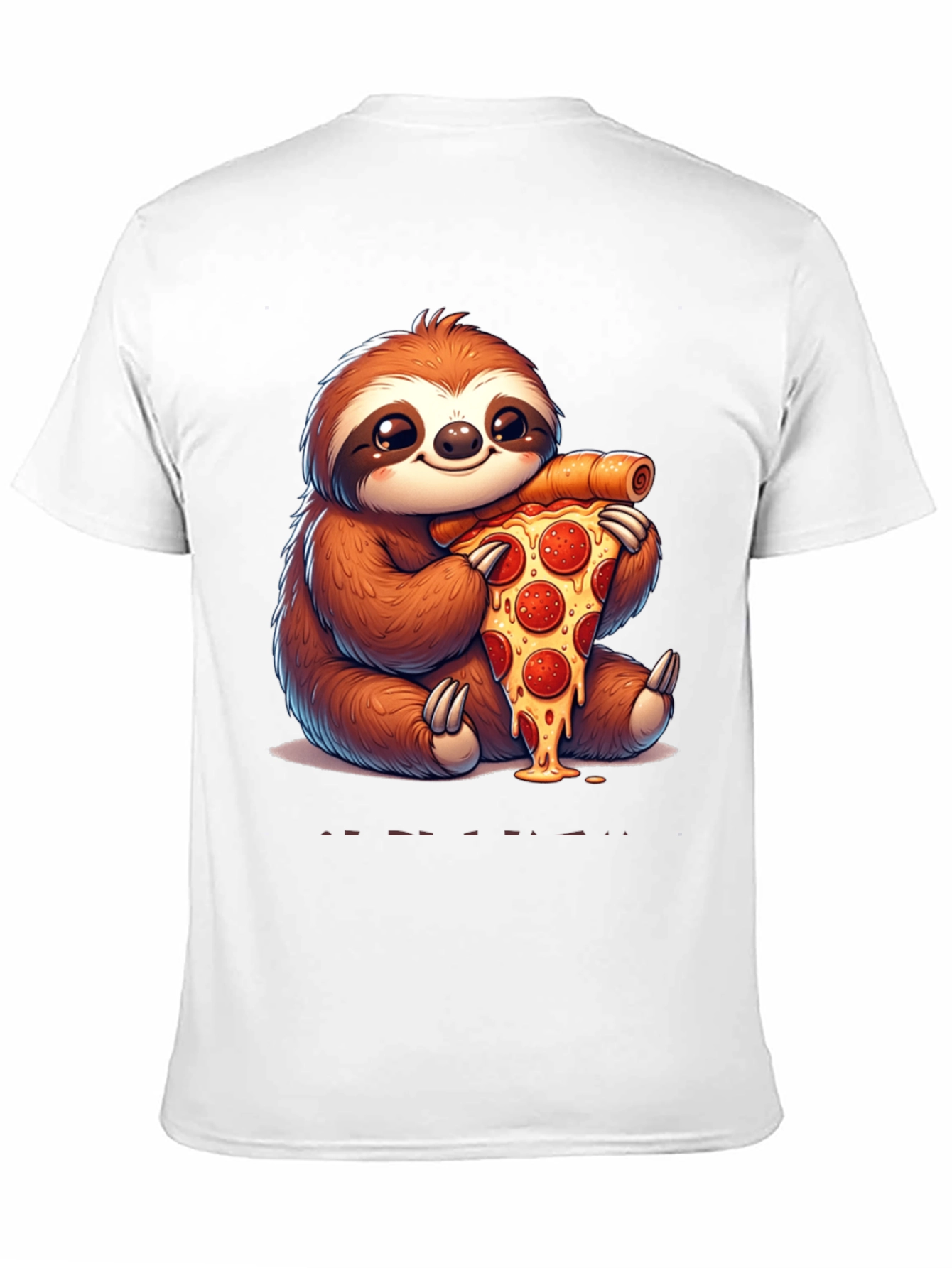 Cute Sloth Eating Pizza T-Shirt - Funny Animal Tee