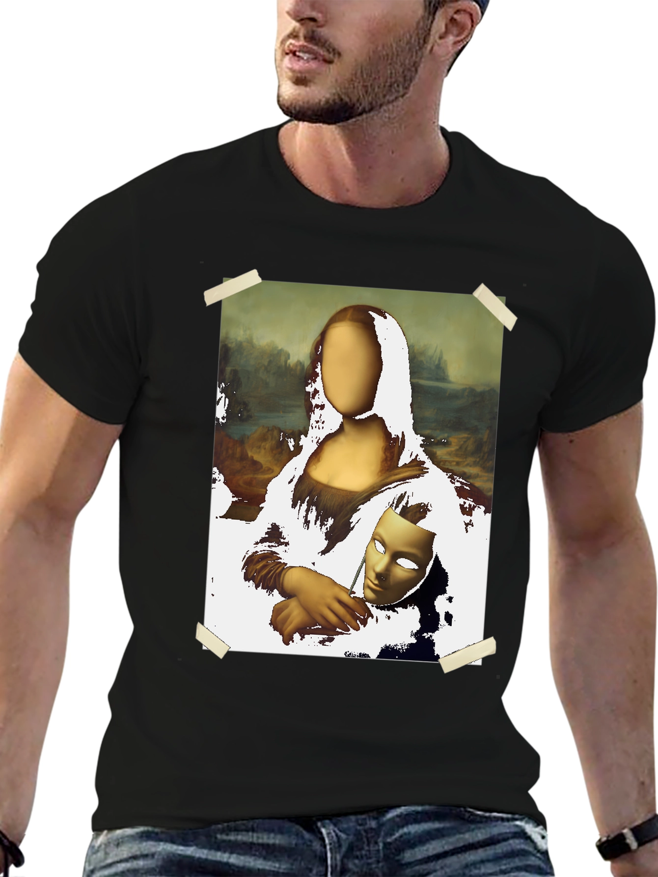 Mona Lisa T-Shirt - Surreal Mask Design