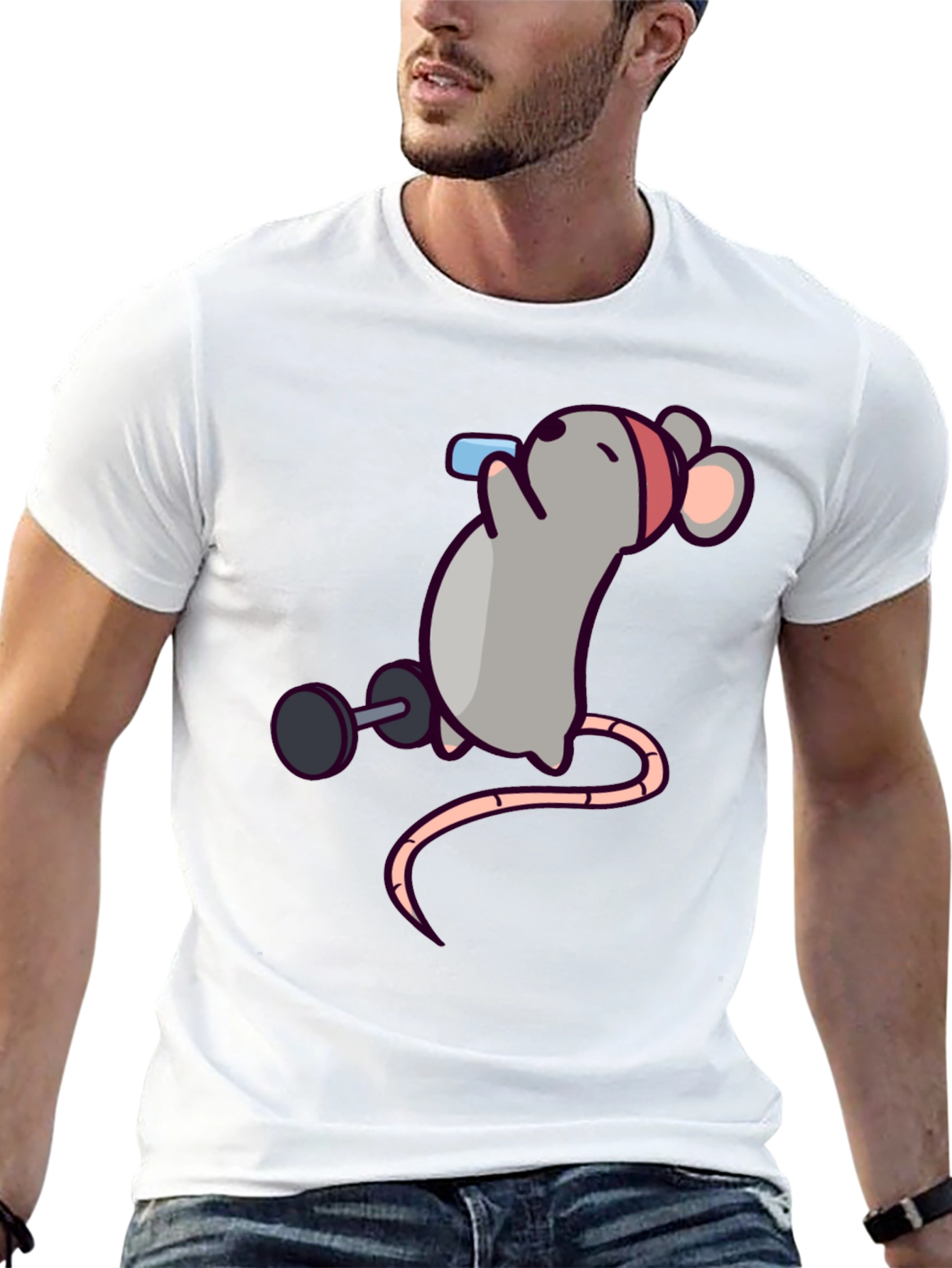 Workout Mouse Graphic T-Shirt
