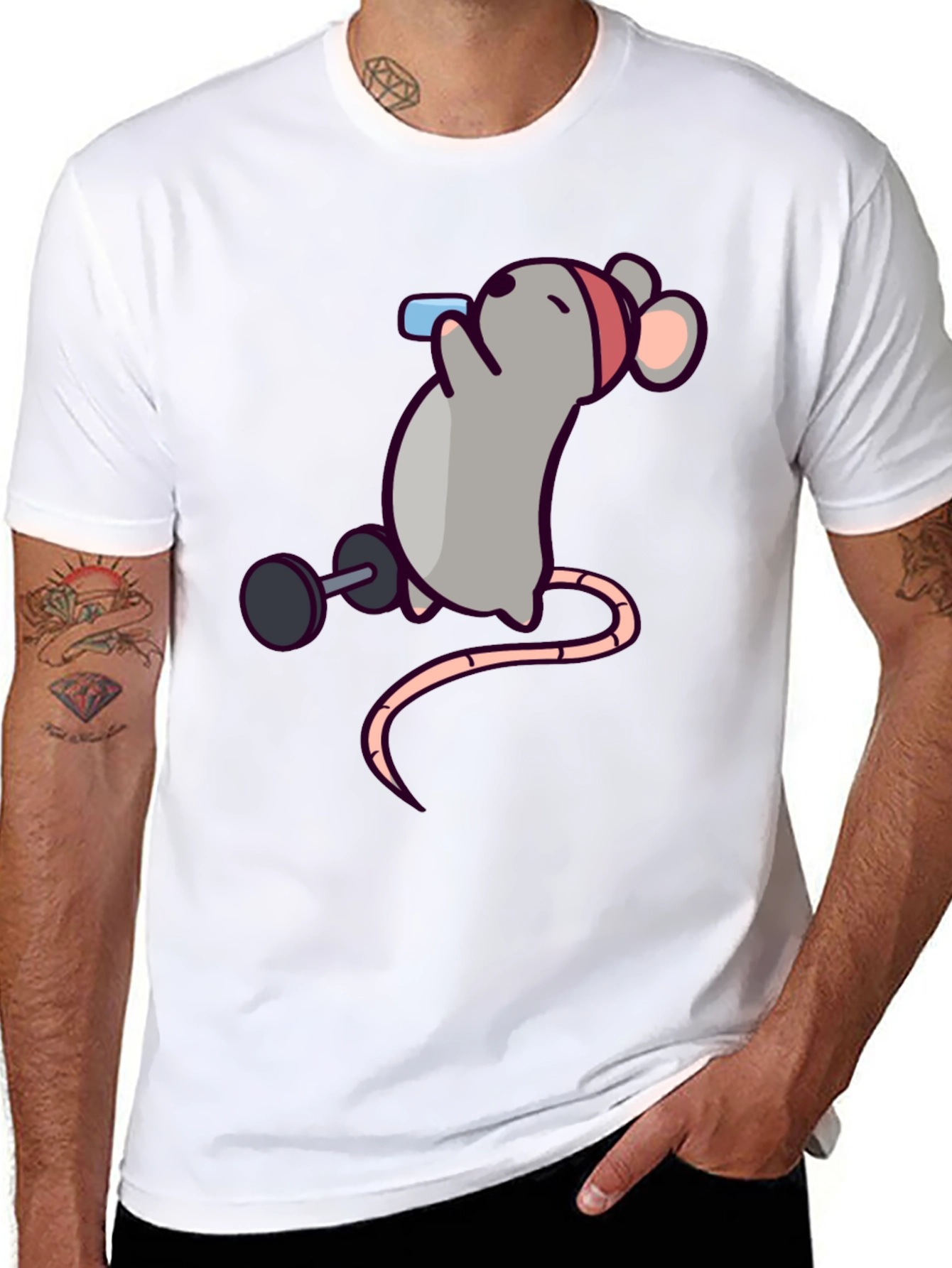 Workout Mouse Graphic T-Shirt