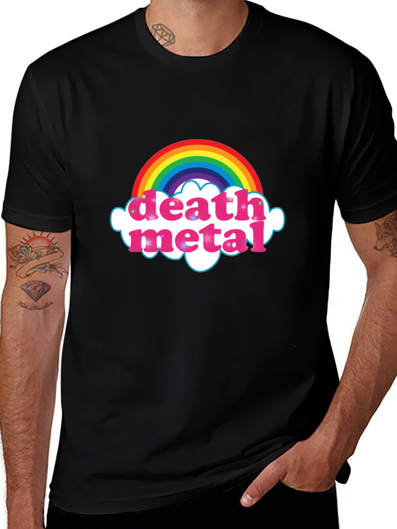 Rainbow Death Metal Graphic T-Shirt