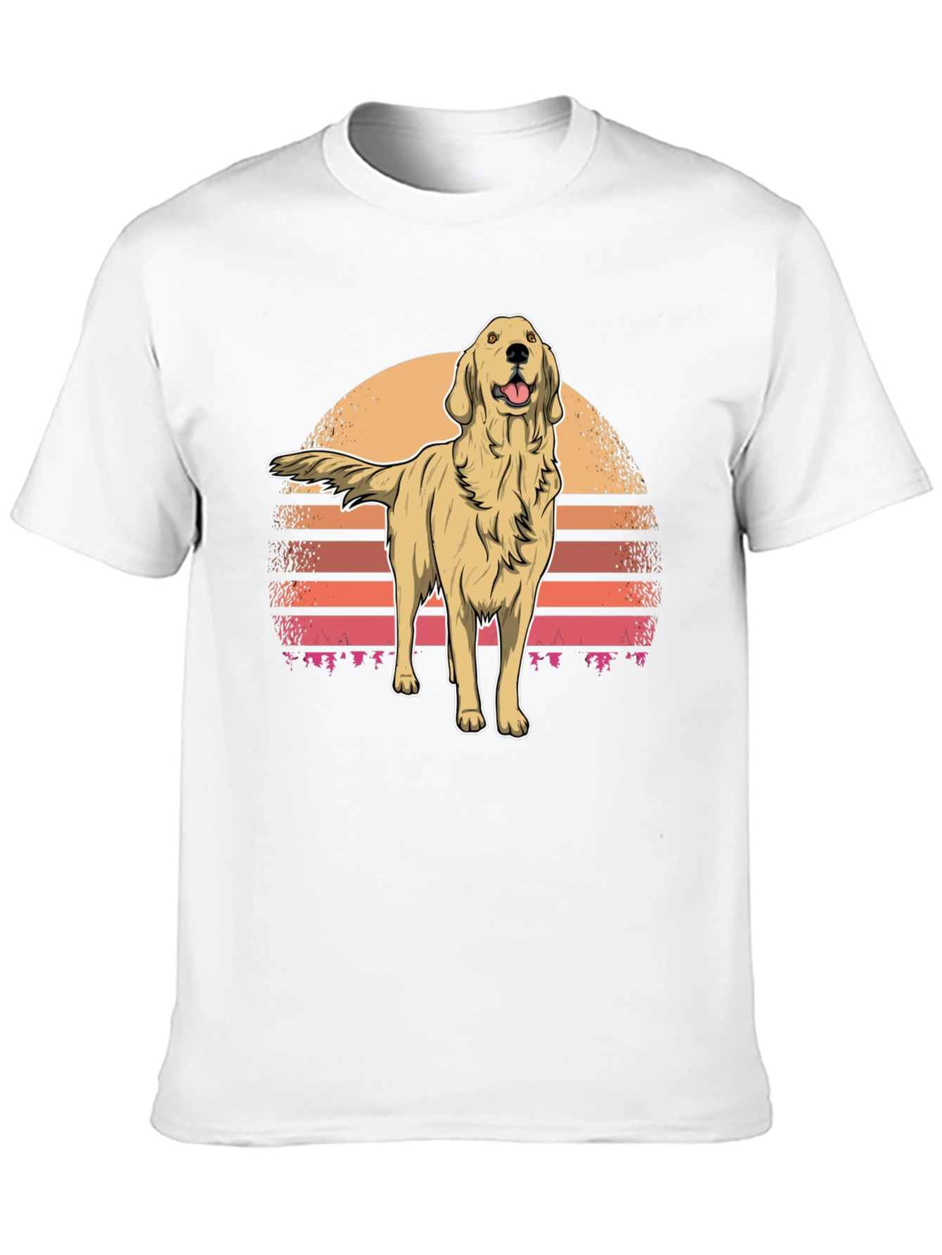 Retro Golden Retriever Sunset Graphic Tee