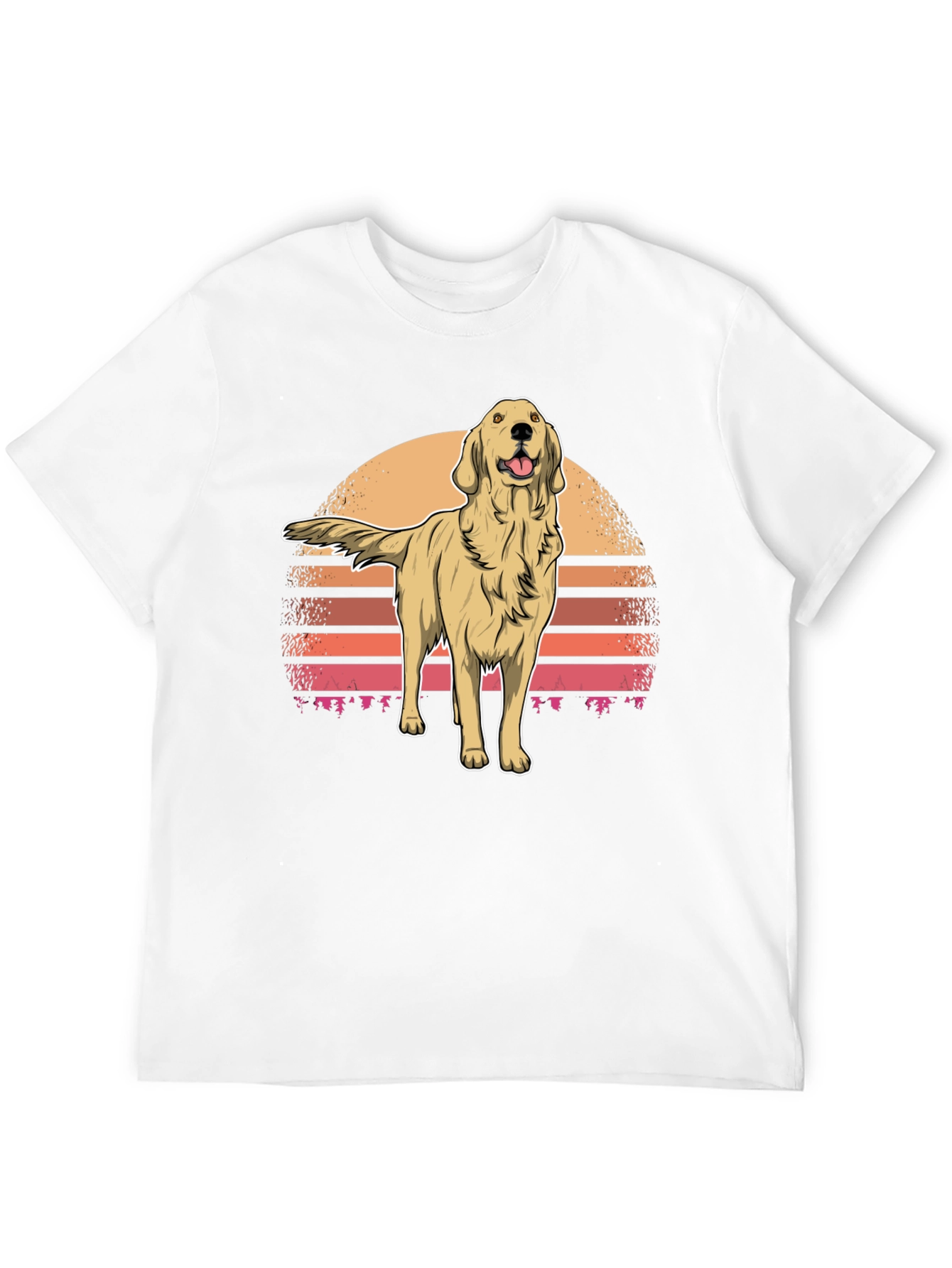 Retro Golden Retriever Sunset Graphic Tee