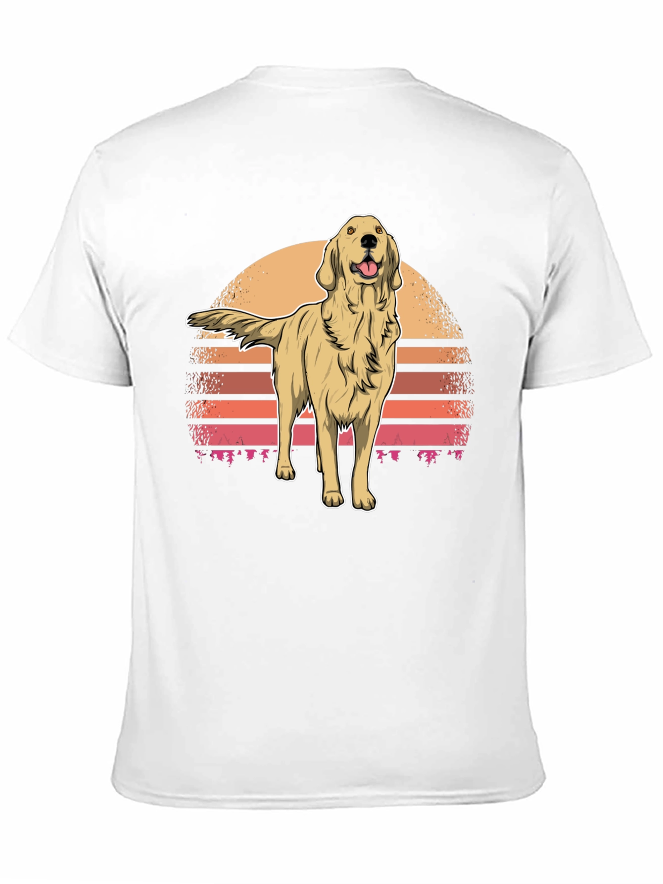 Retro Golden Retriever Sunset Graphic Tee