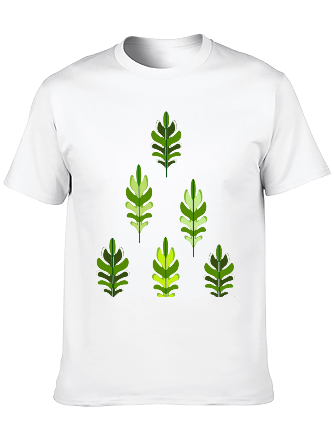 Leaf Patterned Black T-Shirt