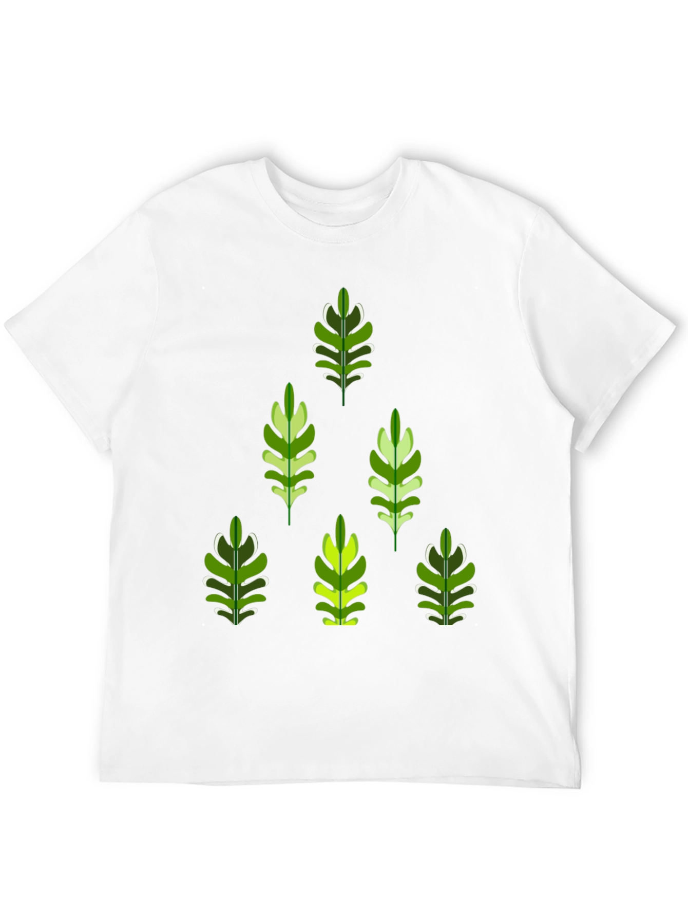 Leaf Patterned Black T-Shirt