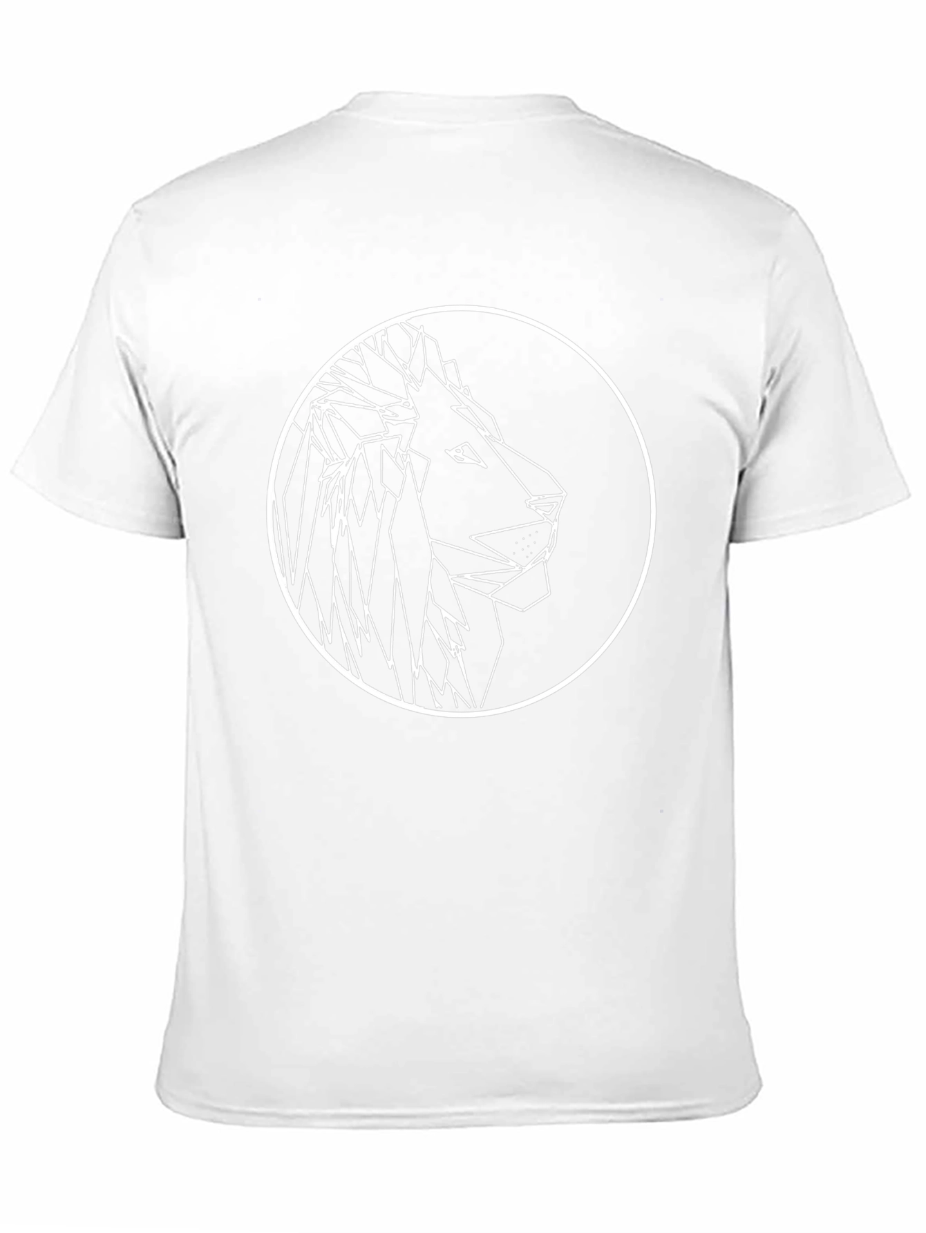 Geometric Lion Graphic Tee - Modern Black T-Shirt