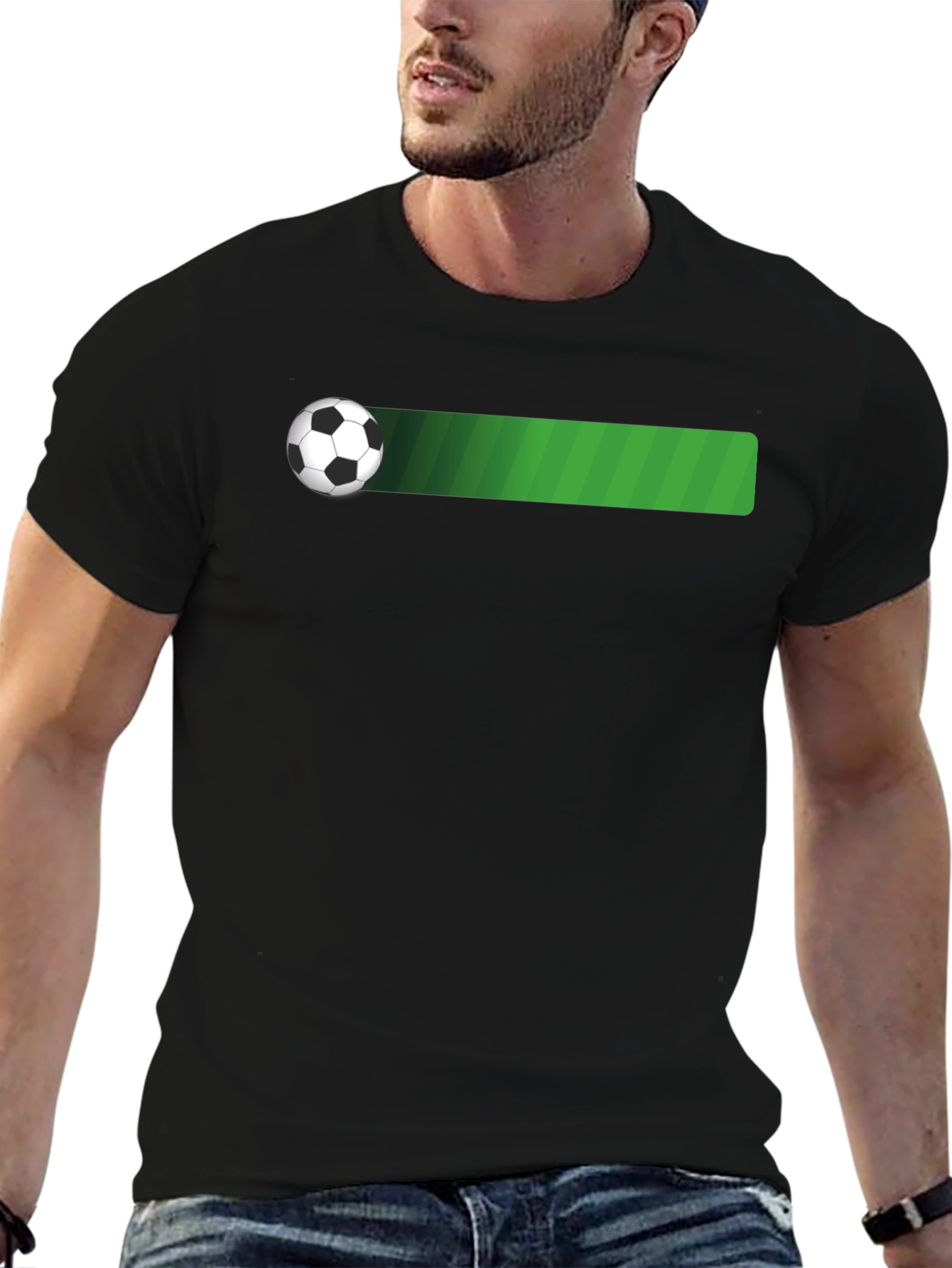 Soccer Ball T-Shirt - Black Cotton Tee
