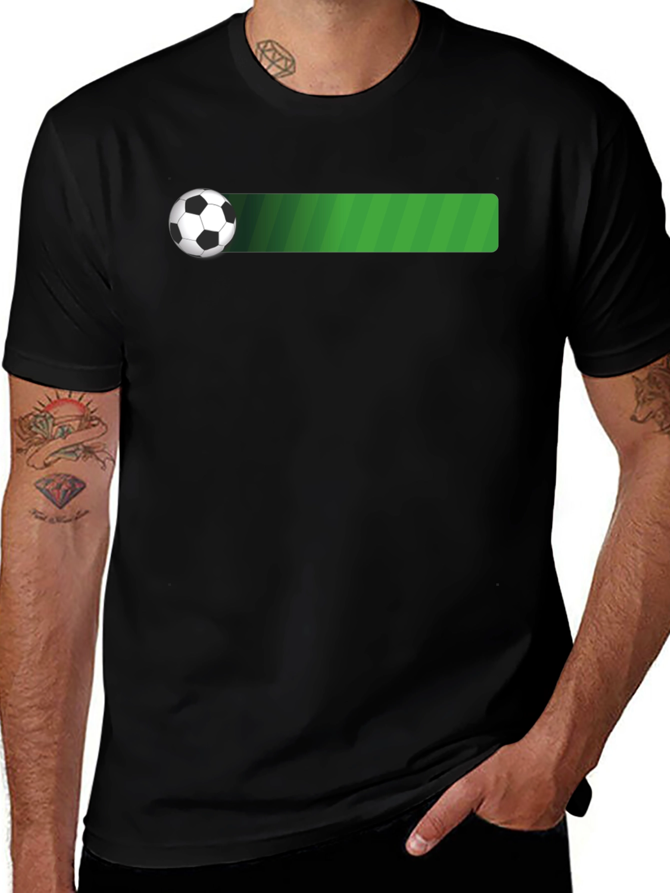 Soccer Ball T-Shirt - Black Cotton Tee