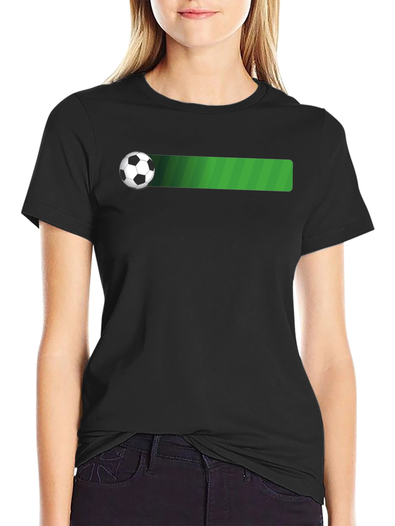Soccer Ball T-Shirt - Black Cotton Tee