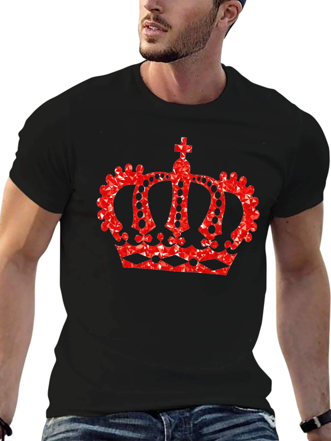Crown Graphic Tee - Royal Red Design