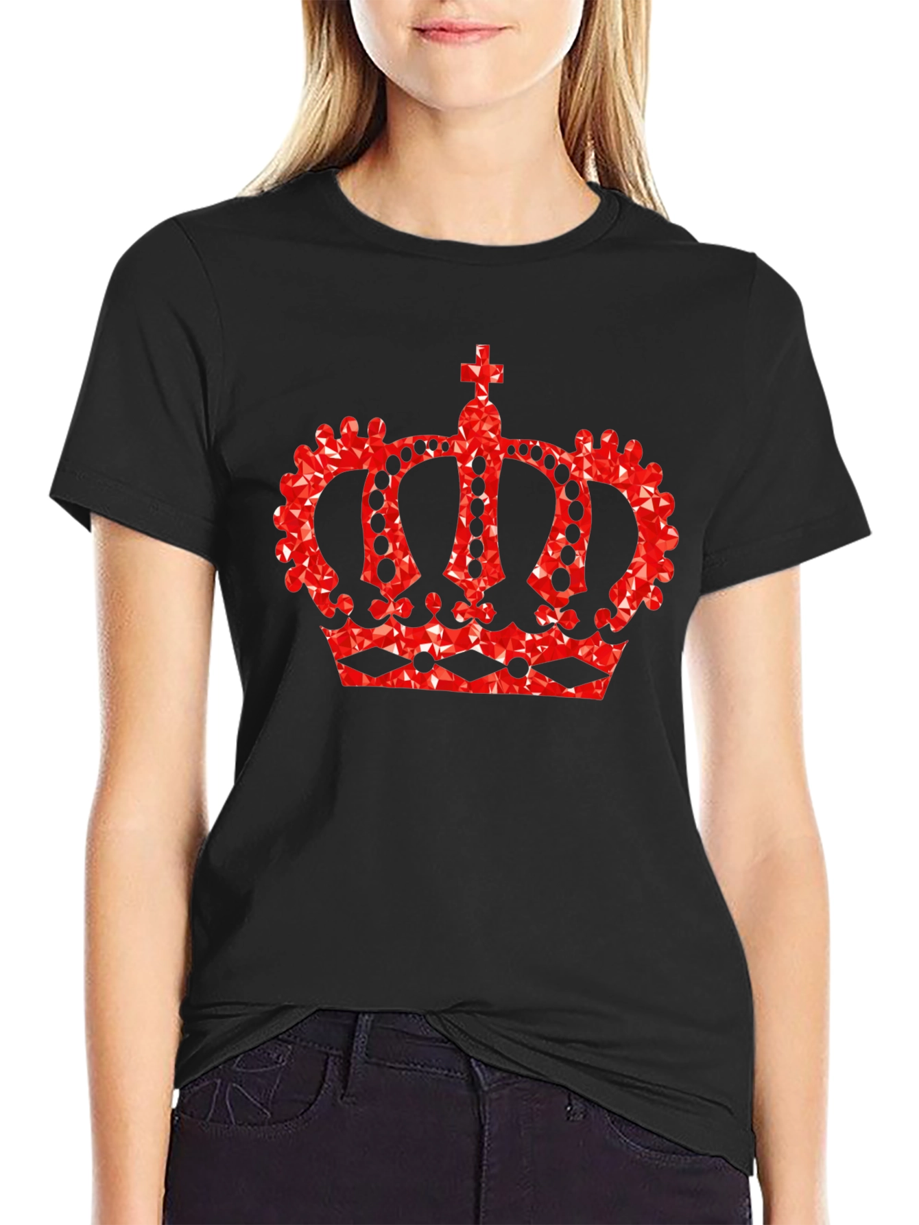 Crown Graphic Tee - Royal Red Design