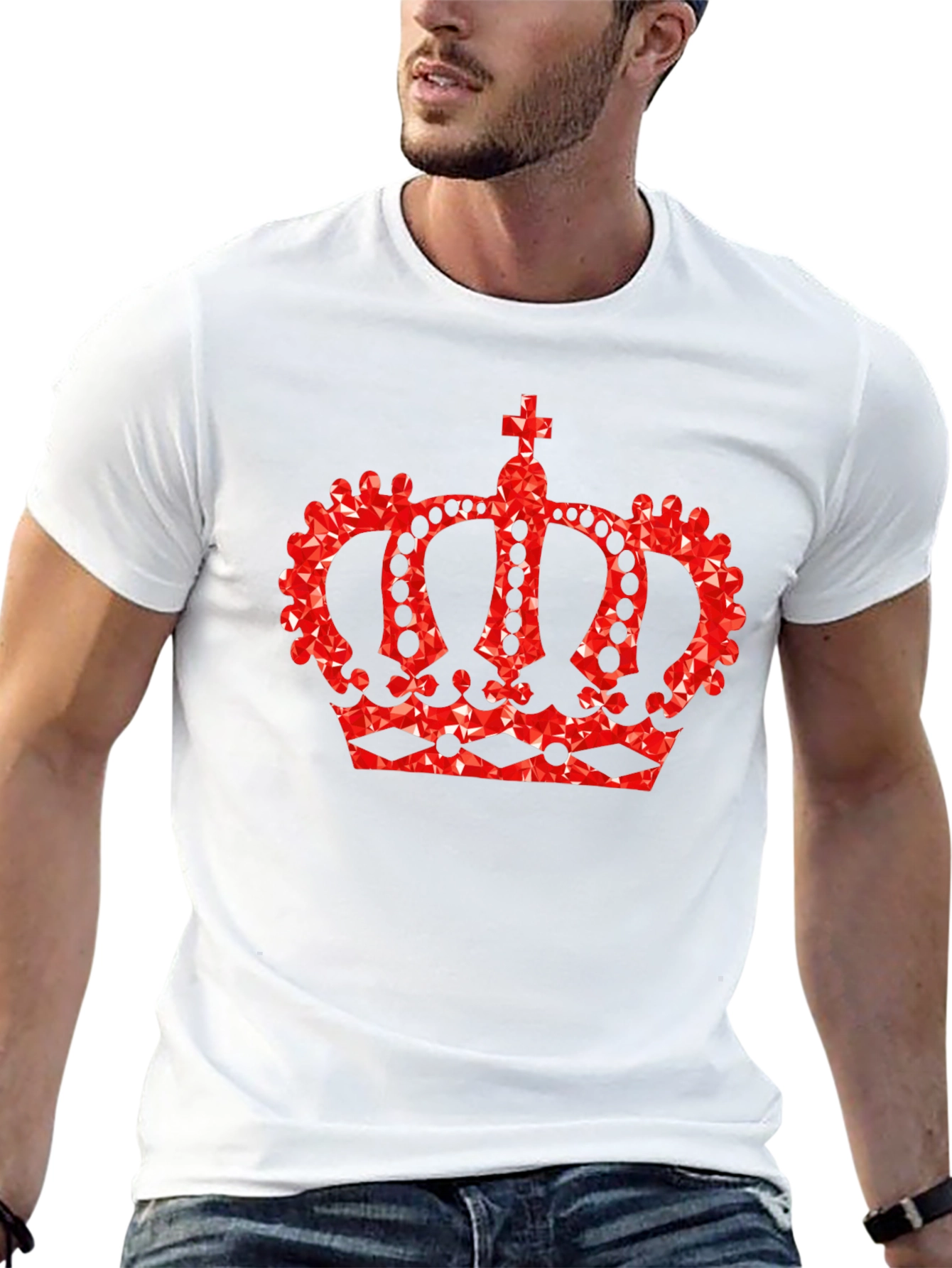 Crown Graphic Tee - Royal Red Design