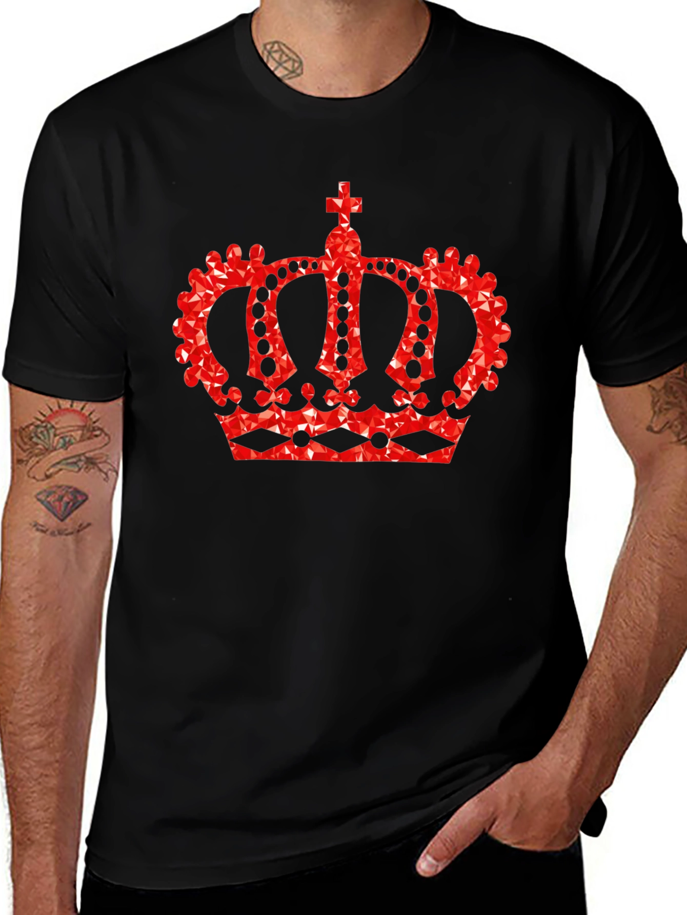 Crown Graphic Tee - Royal Red Design