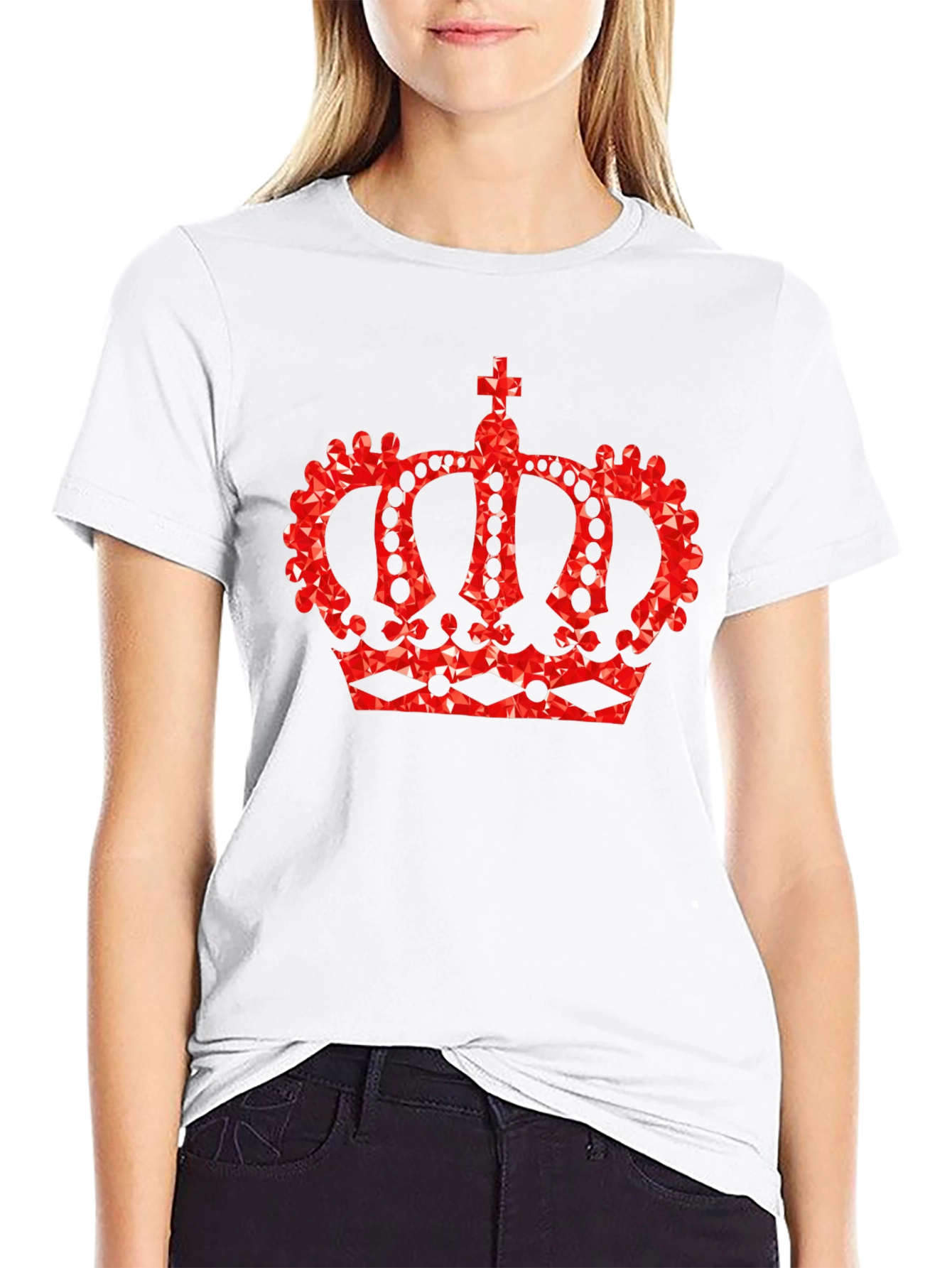 Crown Graphic Tee - Royal Red Design