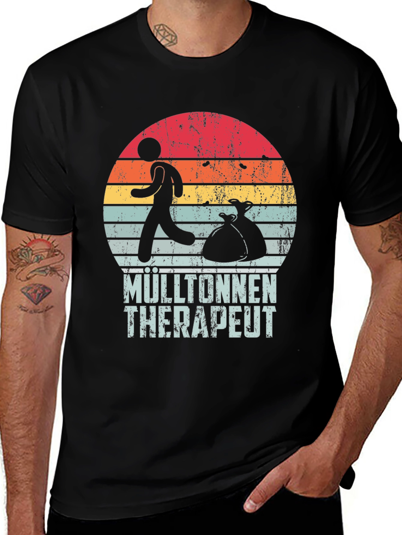 Mülltonnen Therapeut T-Shirt Retro Style