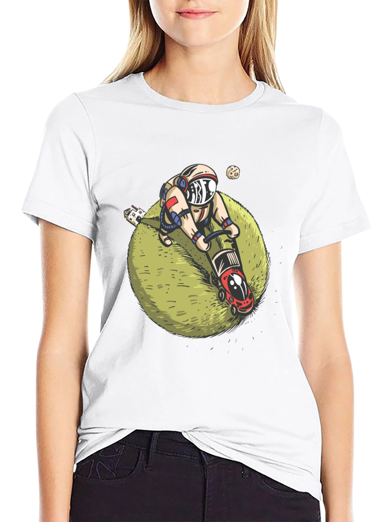 Astronaut Lawn Mowing T-Shirt - Space Humor Tee