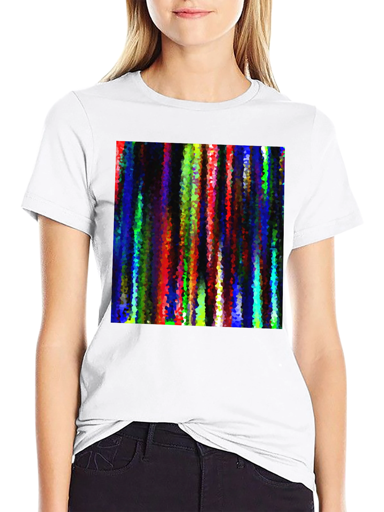 Abstract Geometric Art Graphic Black T-Shirt