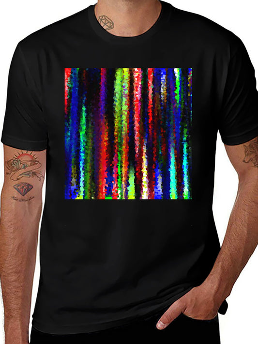 Abstract Geometric Art Graphic Black T-Shirt