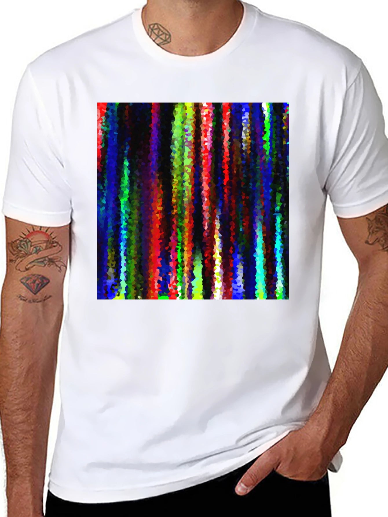 Abstract Geometric Art Graphic Black T-Shirt