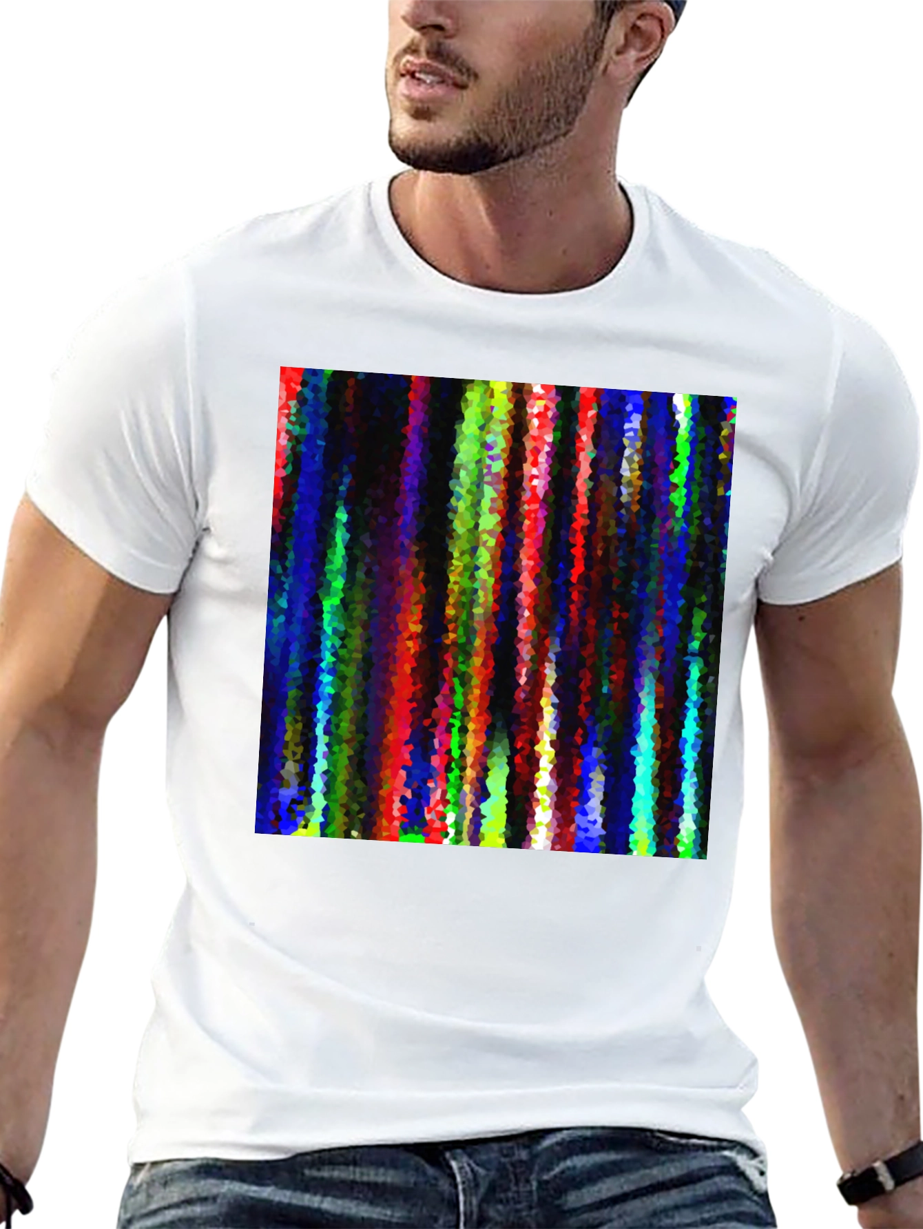 Abstract Geometric Art Graphic Black T-Shirt