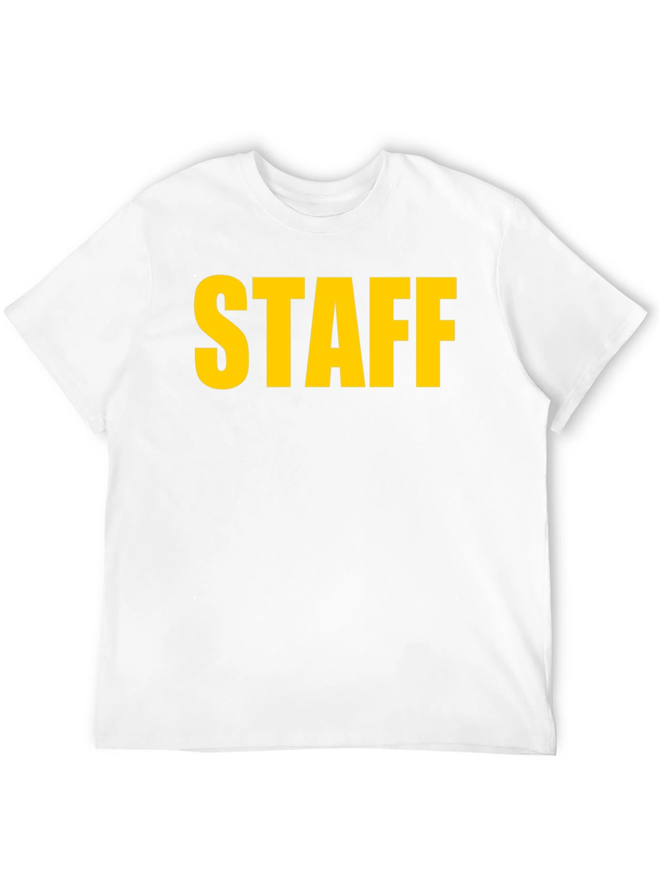 Staff Black T-Shirt - Bold Yellow Text