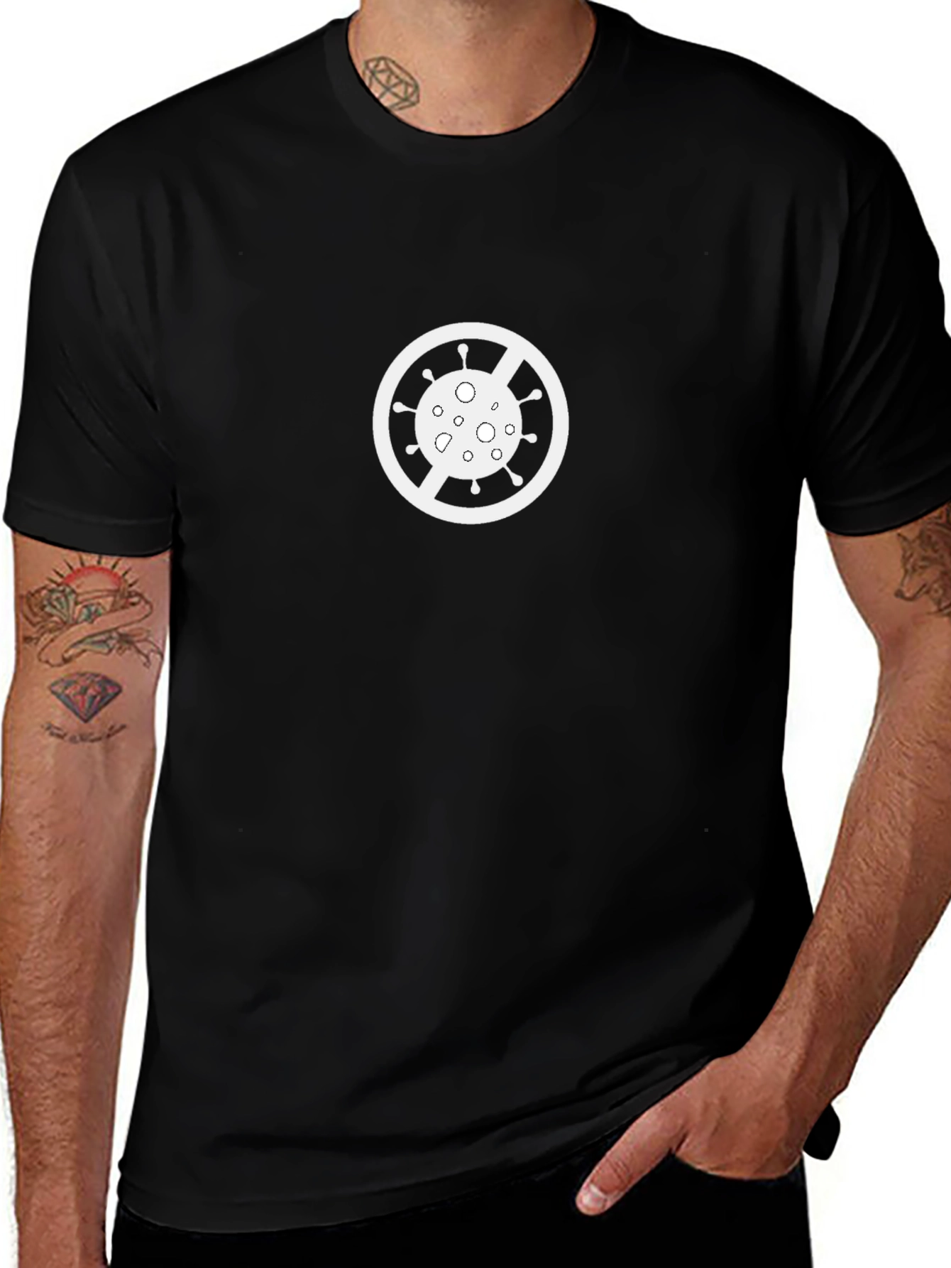 Anti-Virus Graphic Black T-Shirt