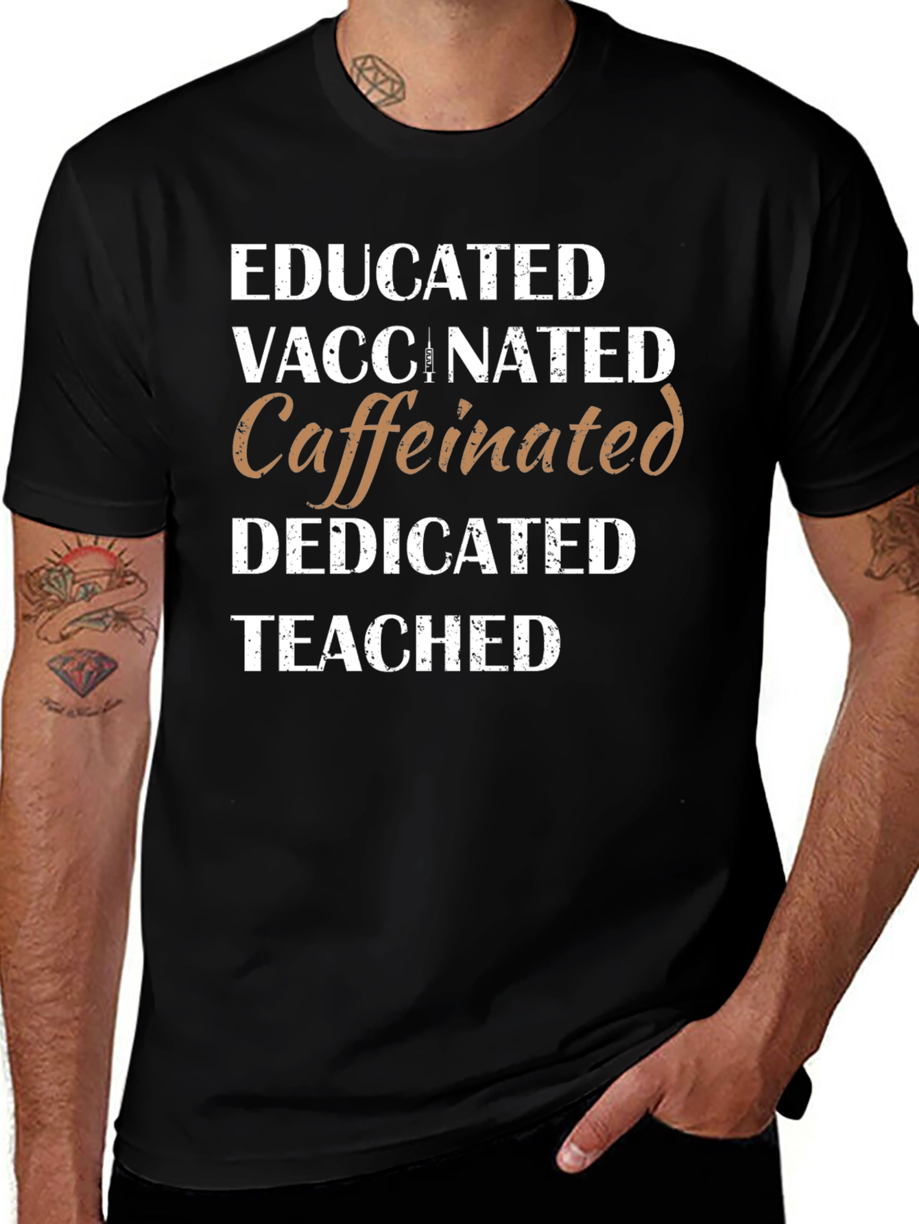 Educated Vaccinated Caffeinated T-Shirt