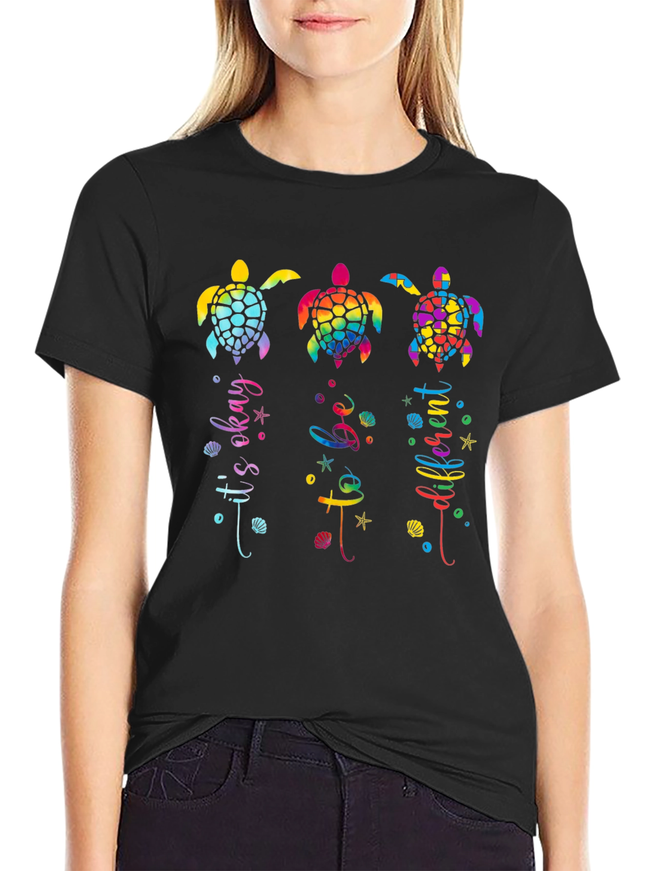 Rainbow Turtle T-Shirt - Its Okay To Be Different