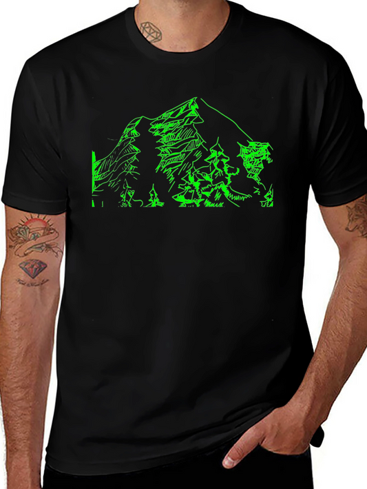 Mountain Graphic Tee - Nature Lovers Black T-Shirt
