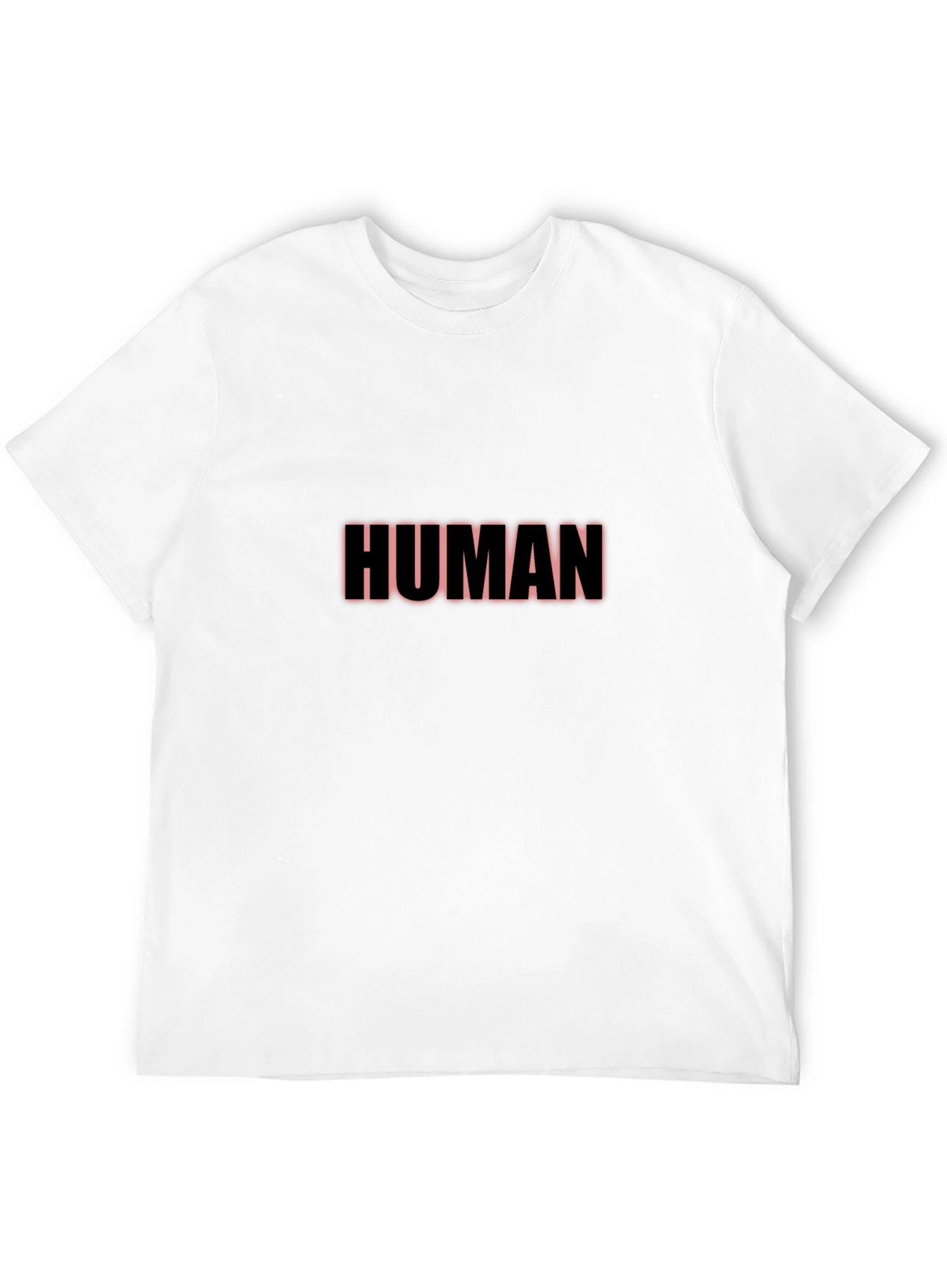 Human Tee - Black Cotton Blend Graphic T-Shirt