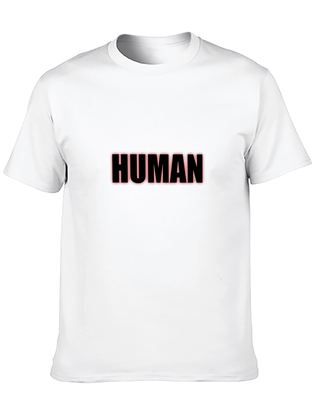 Human Tee - Black Cotton Blend Graphic T-Shirt