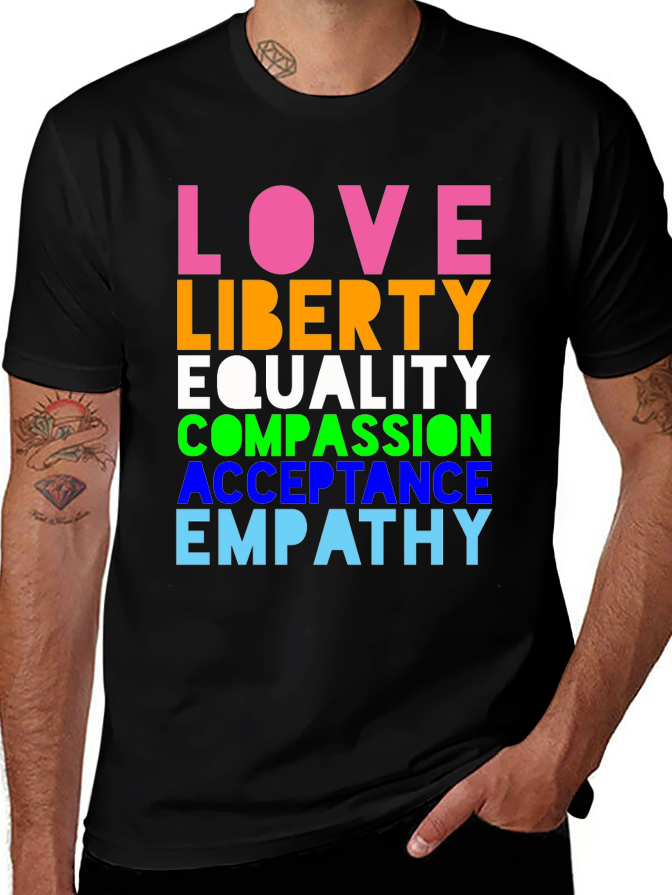 Love Liberty Equality Graphic Tee - Pride & Positivity
