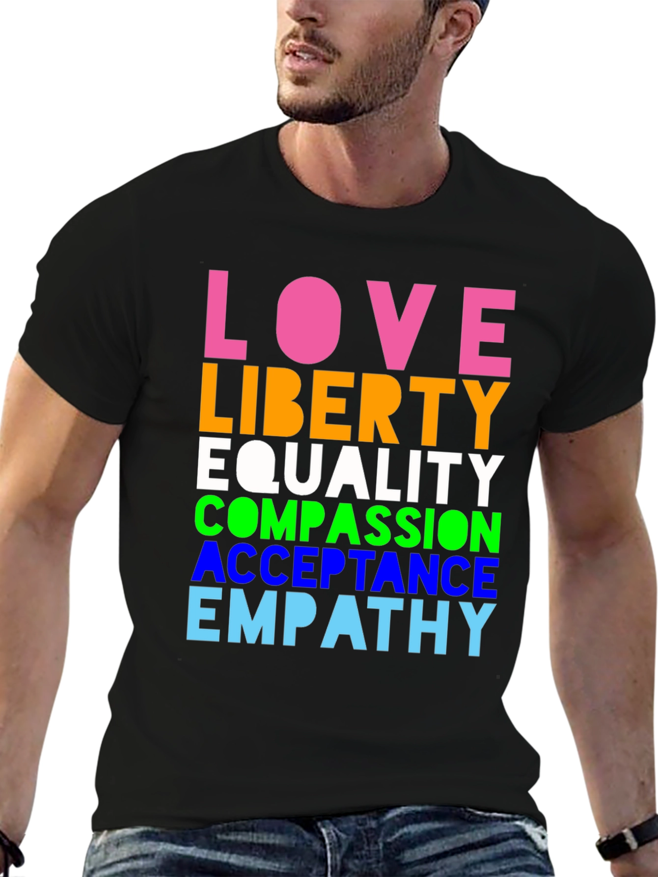 Love Liberty Equality Graphic Tee - Pride & Positivity