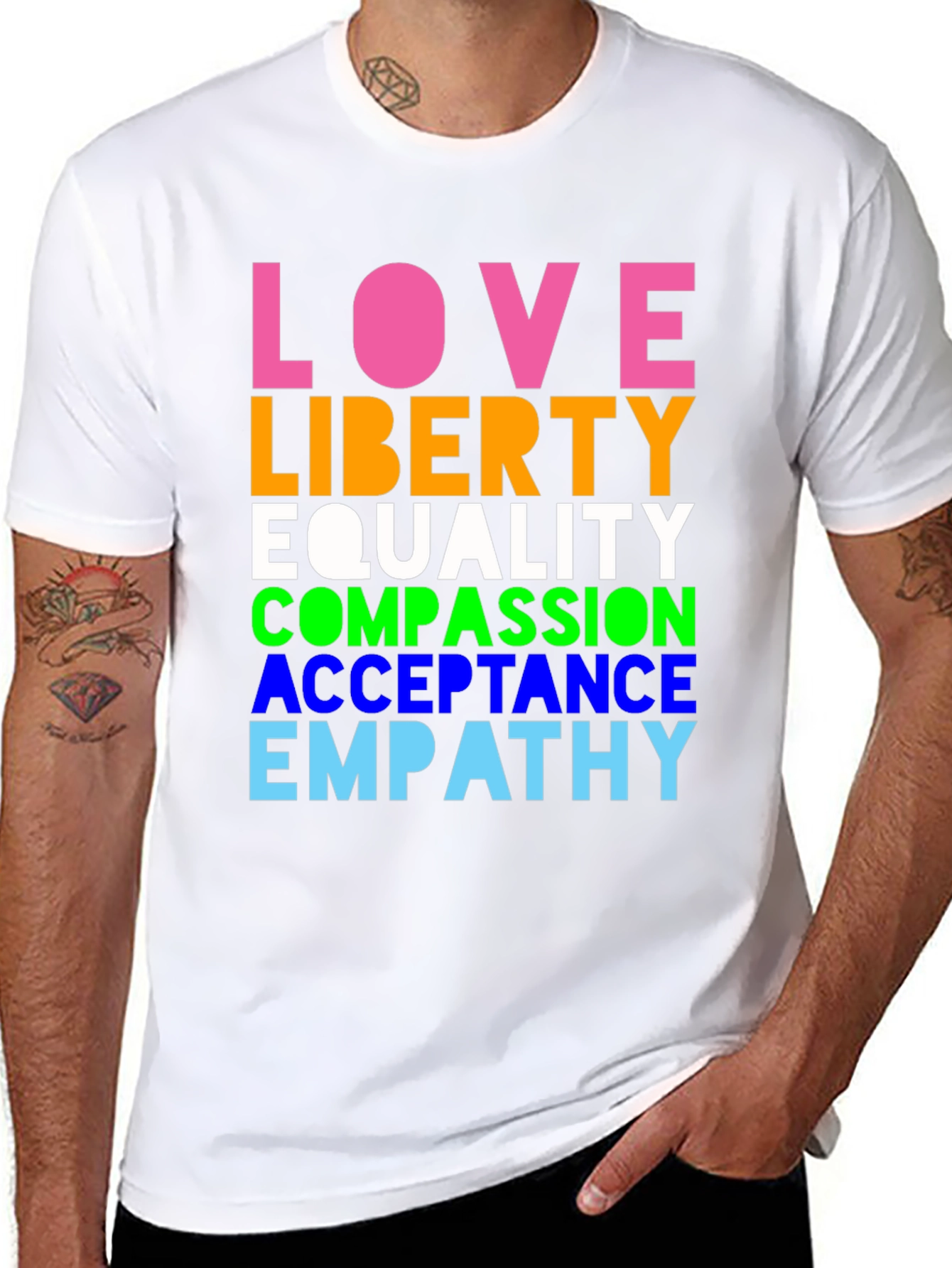 Love Liberty Equality Graphic Tee - Pride & Positivity